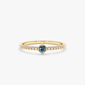 Blue Topaz and Diamond Engagement Ring, Angela SARAHELISE