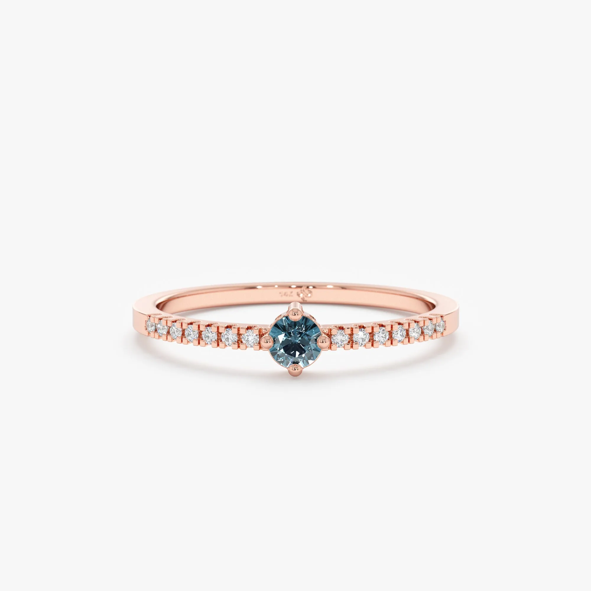 Blue Topaz and Diamond Engagement Ring, Angela SARAHELISE