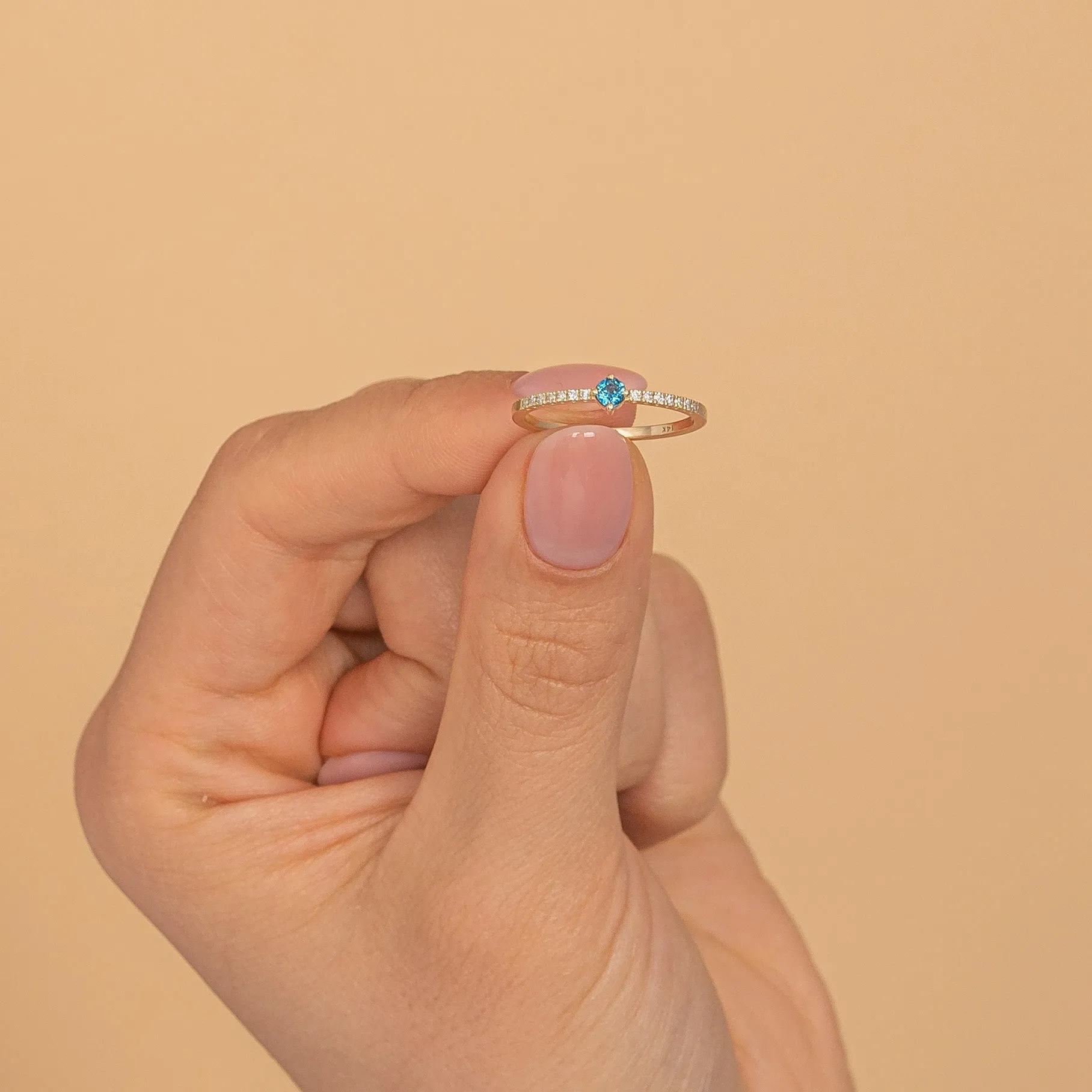 Blue Topaz and Diamond Engagement Ring, Angela SARAHELISE