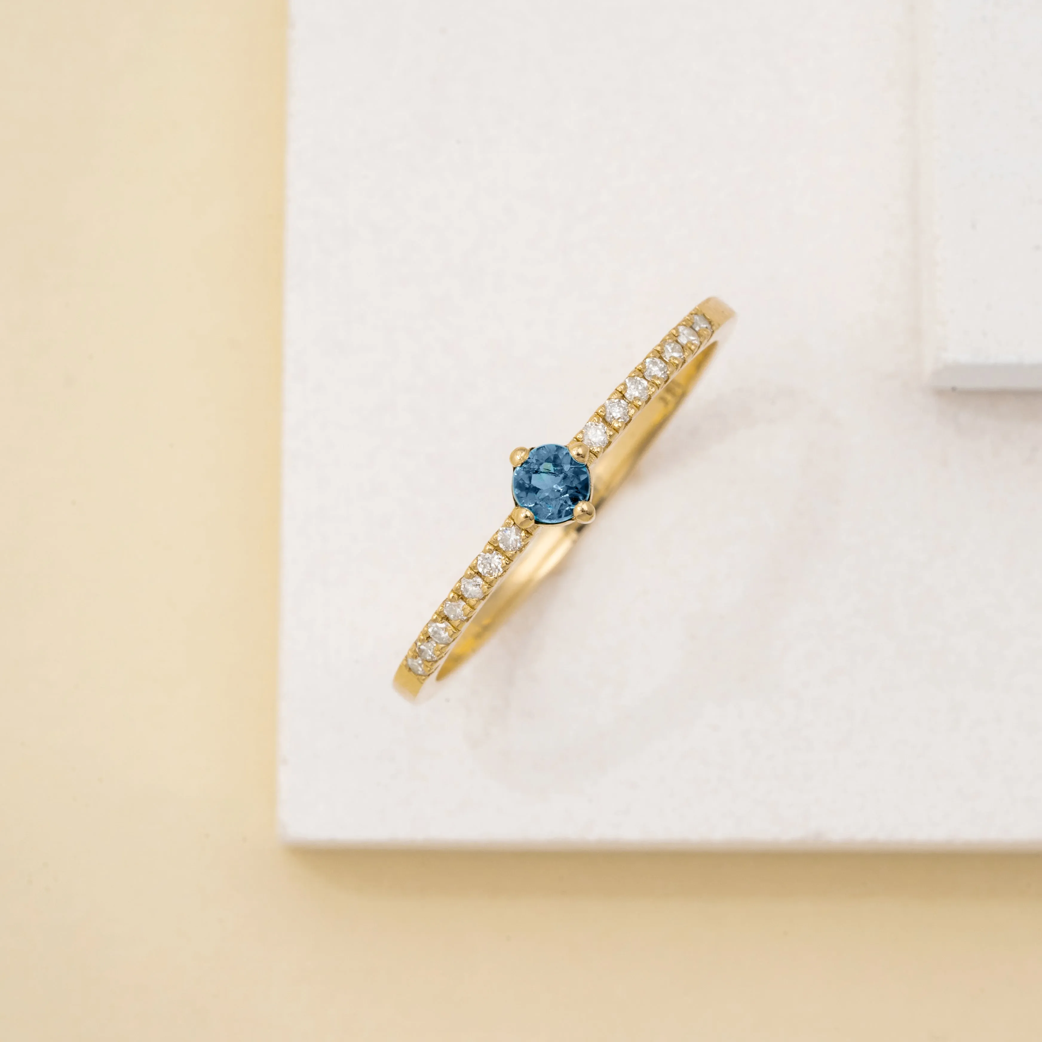 Blue Topaz and Diamond Engagement Ring, Angela SARAHELISE