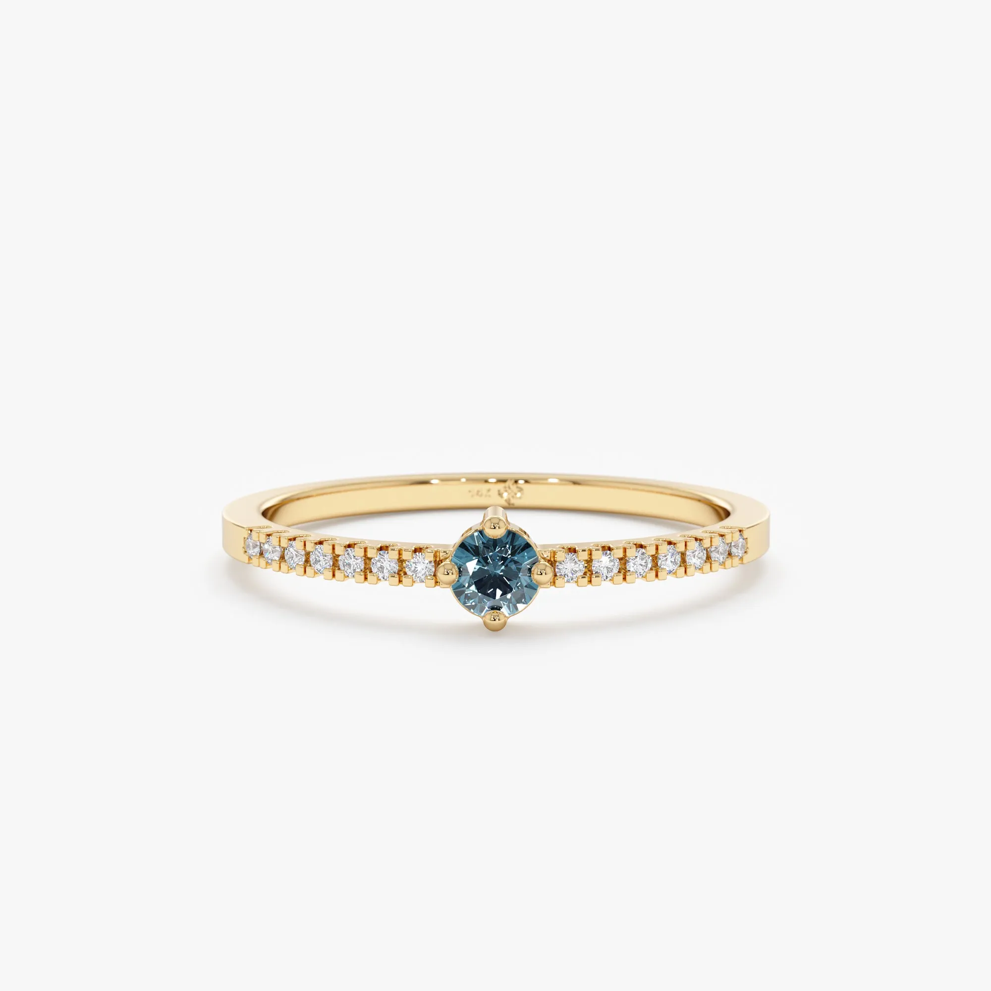 Blue Topaz and Diamond Engagement Ring, Angela SARAHELISE