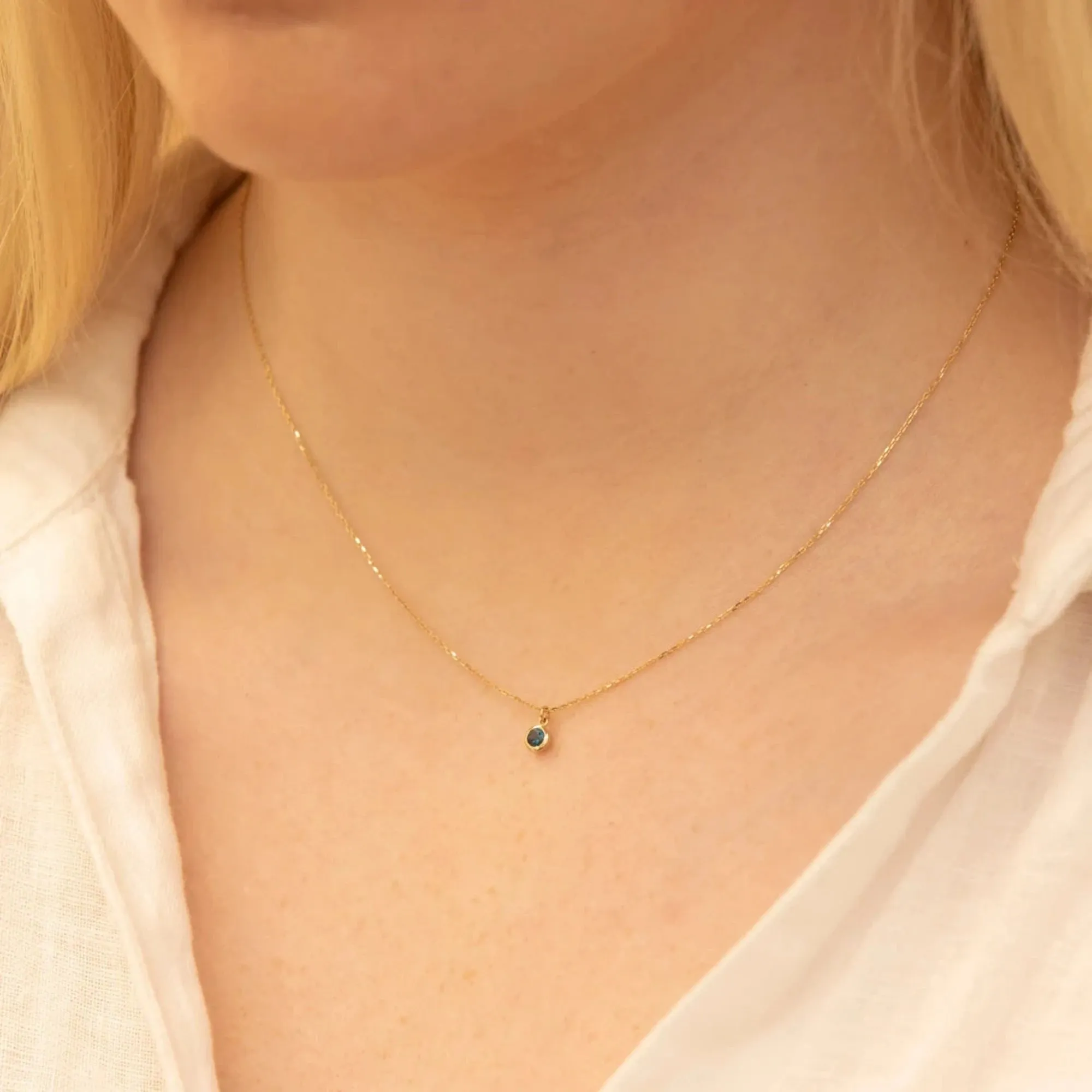 Blue Topaz Charm Necklace, Vienna SARAHELISE