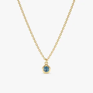 Blue Topaz Charm Necklace, Vienna SARAHELISE