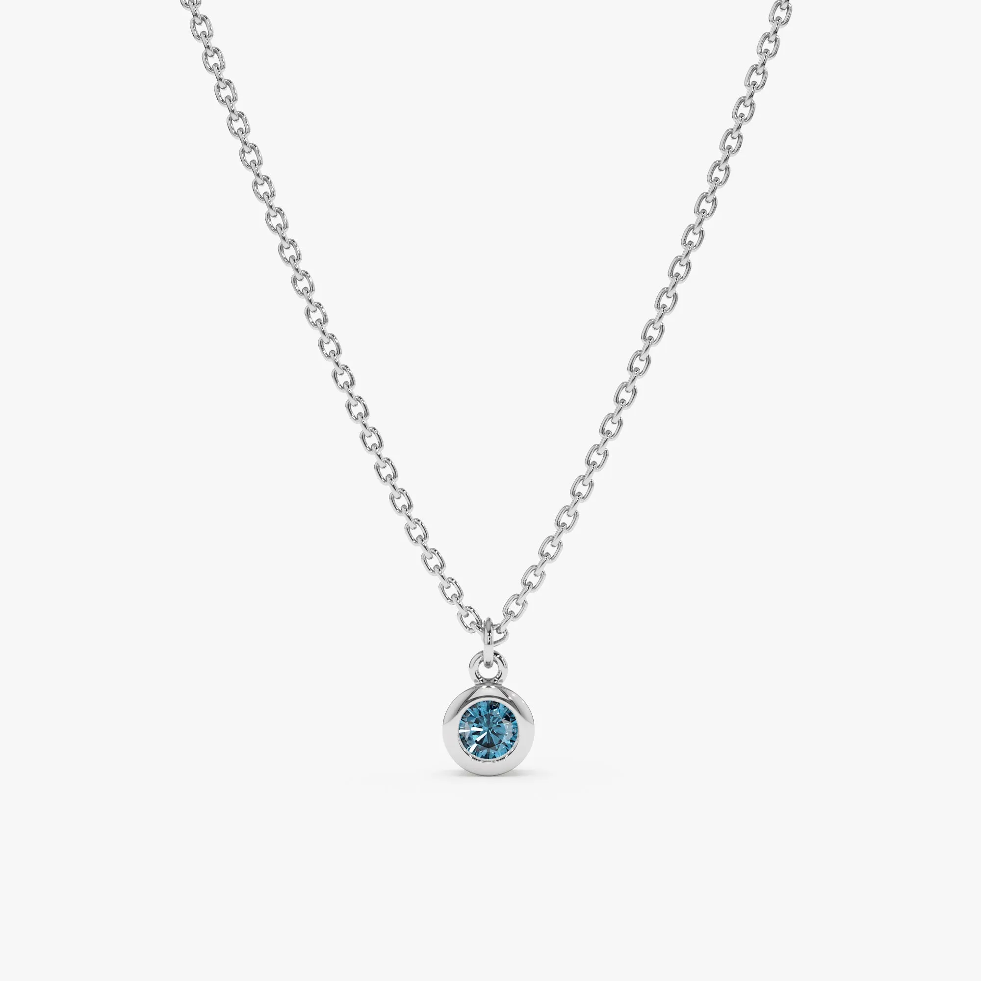 Blue Topaz Charm Necklace, Vienna SARAHELISE