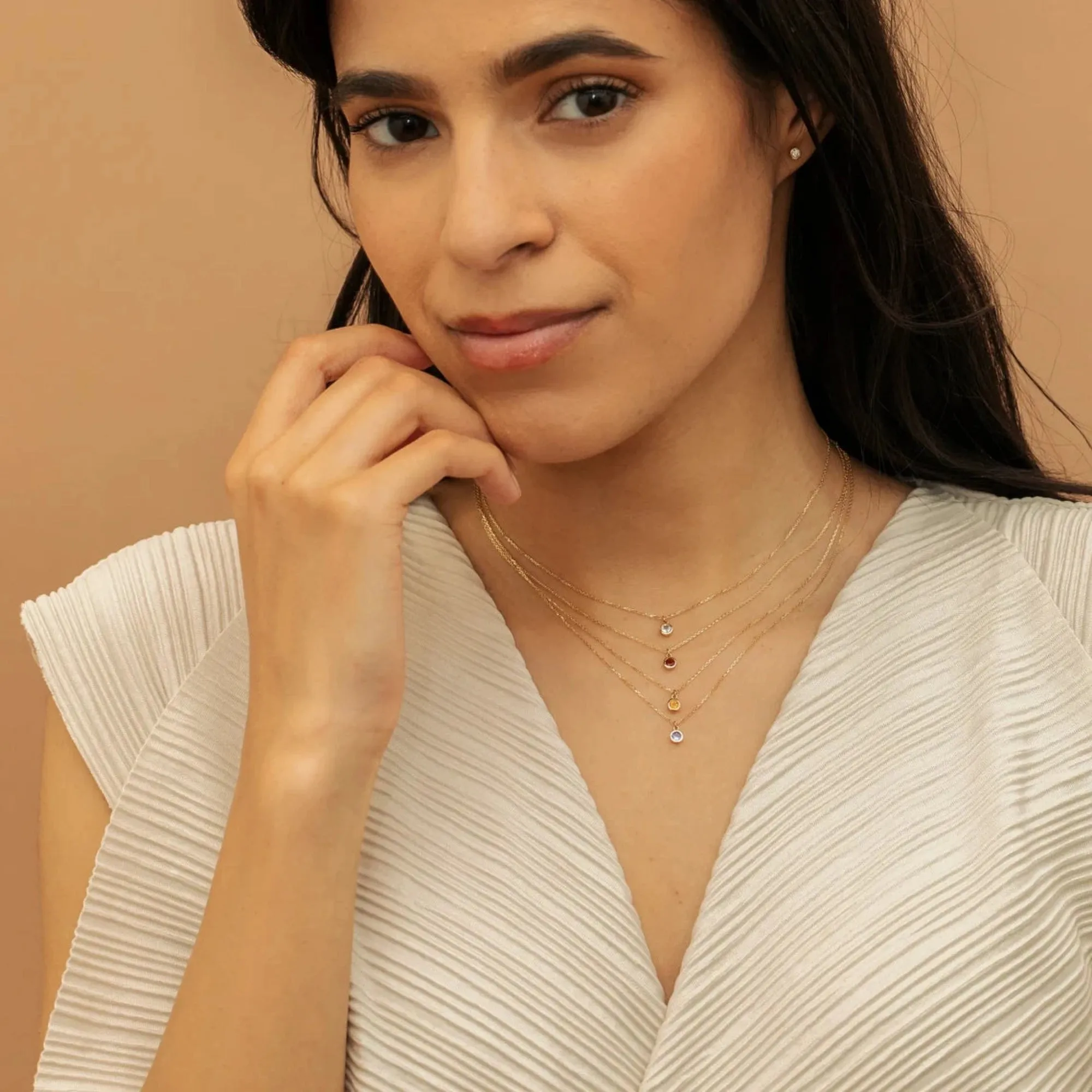 Blue Topaz Charm Necklace, Vienna SARAHELISE