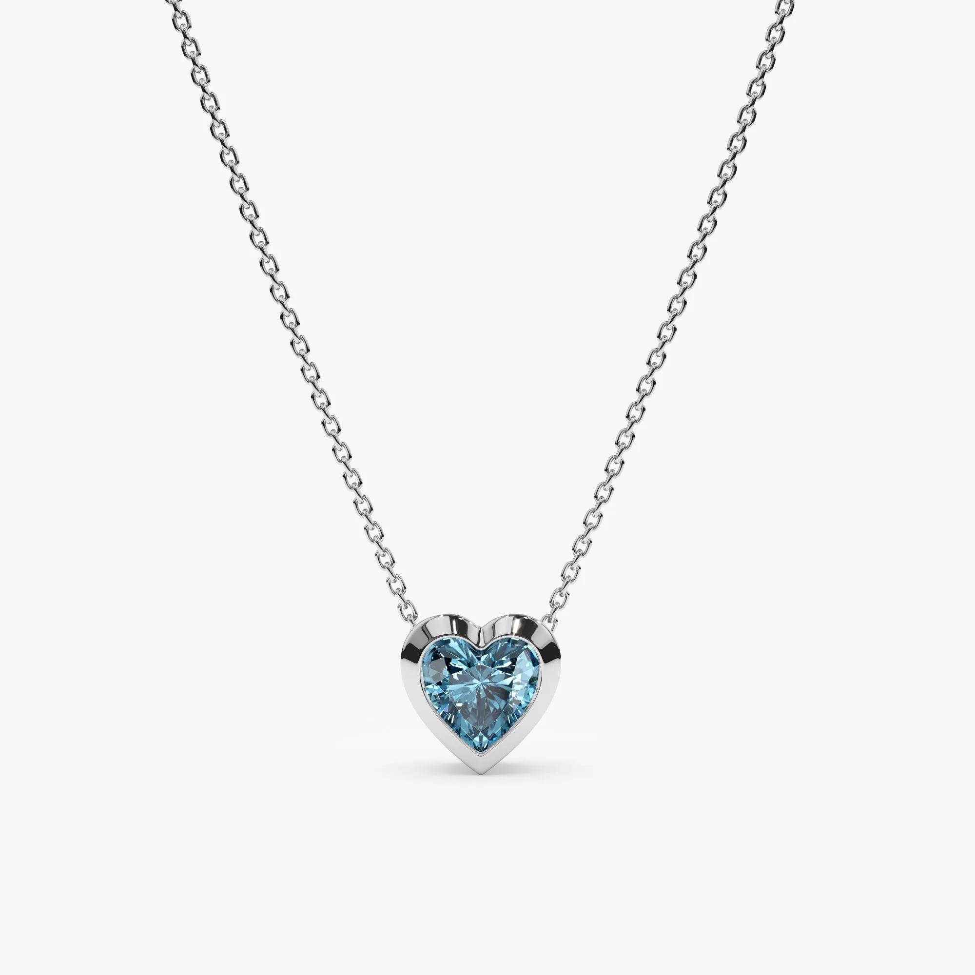 Blue Topaz Heart Necklace, Ashly SARAHELISE