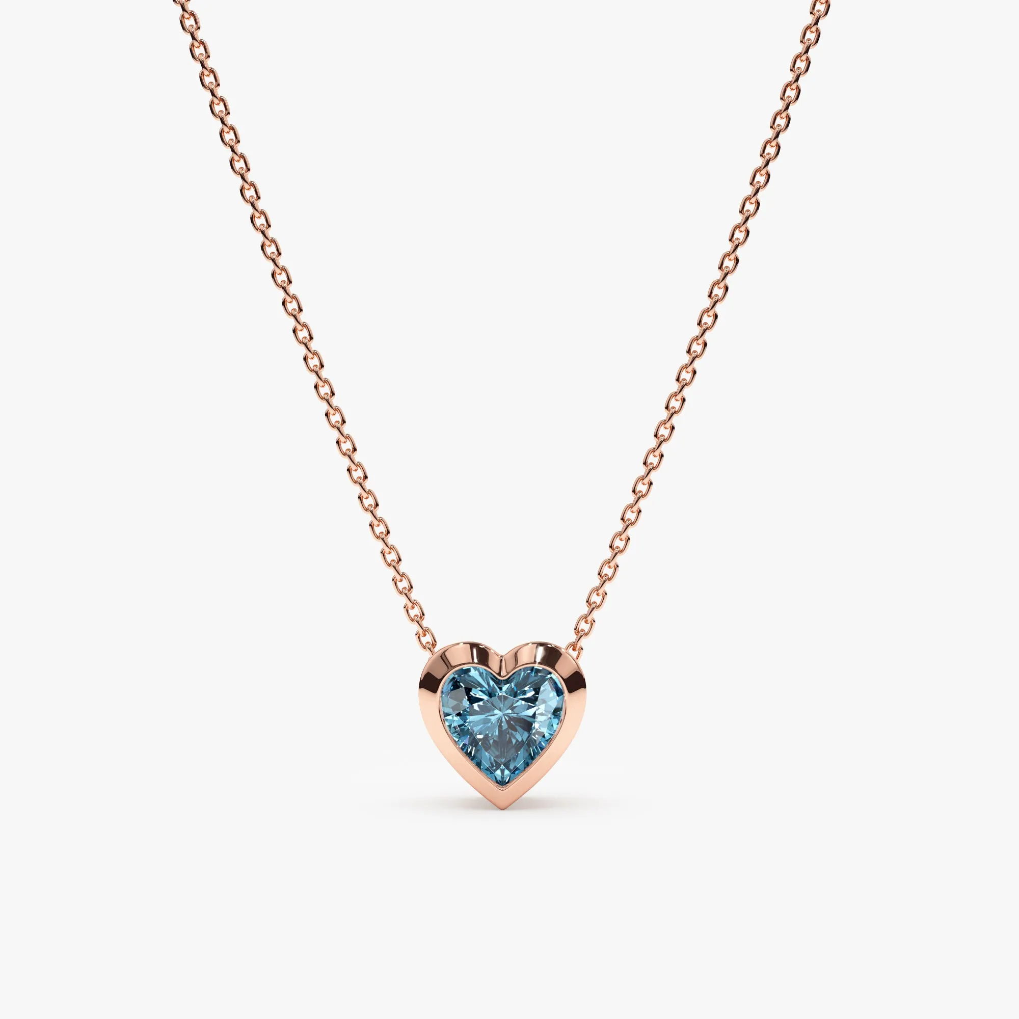 Blue Topaz Heart Necklace, Ashly SARAHELISE
