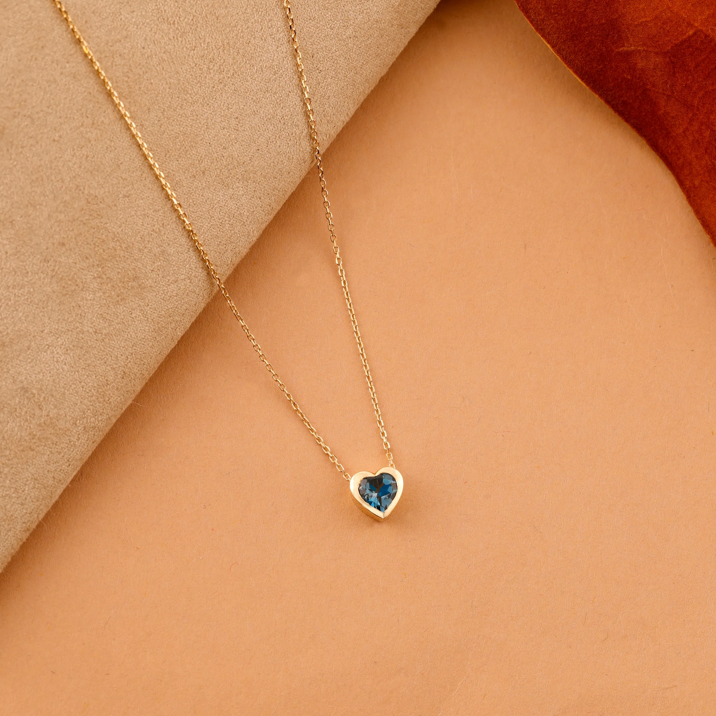 Blue Topaz Heart Necklace, Ashly SARAHELISE