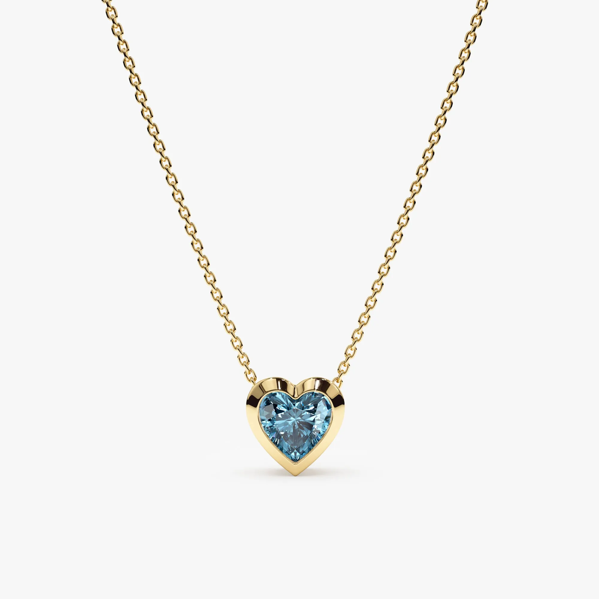 Blue Topaz Heart Necklace, Ashly SARAHELISE