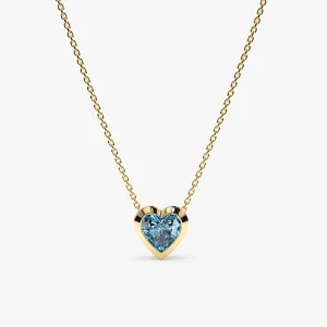 Blue Topaz Heart Necklace, Ashly SARAHELISE