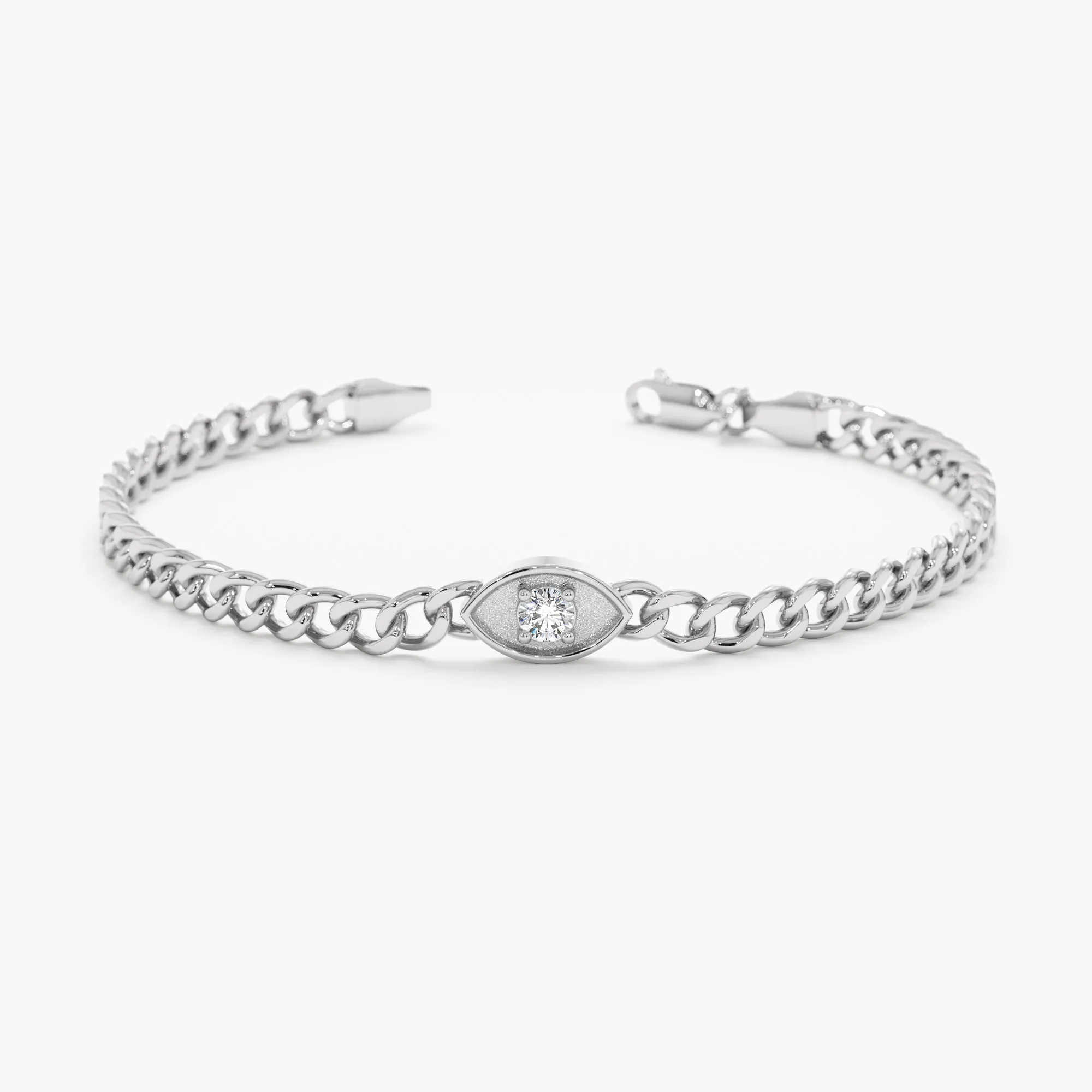 Bold Diamond Eye Cuban Chain Bracelet , Lisa SARAHELISE