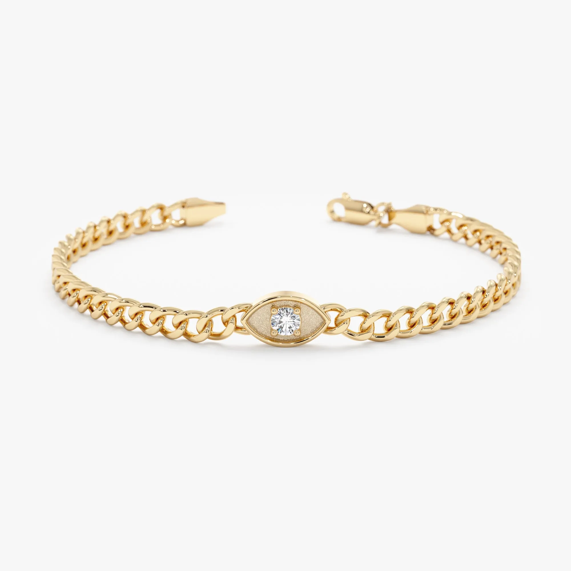 Bold Diamond Eye Cuban Chain Bracelet , Lisa SARAHELISE