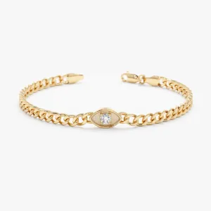 Bold Diamond Eye Cuban Chain Bracelet , Lisa SARAHELISE