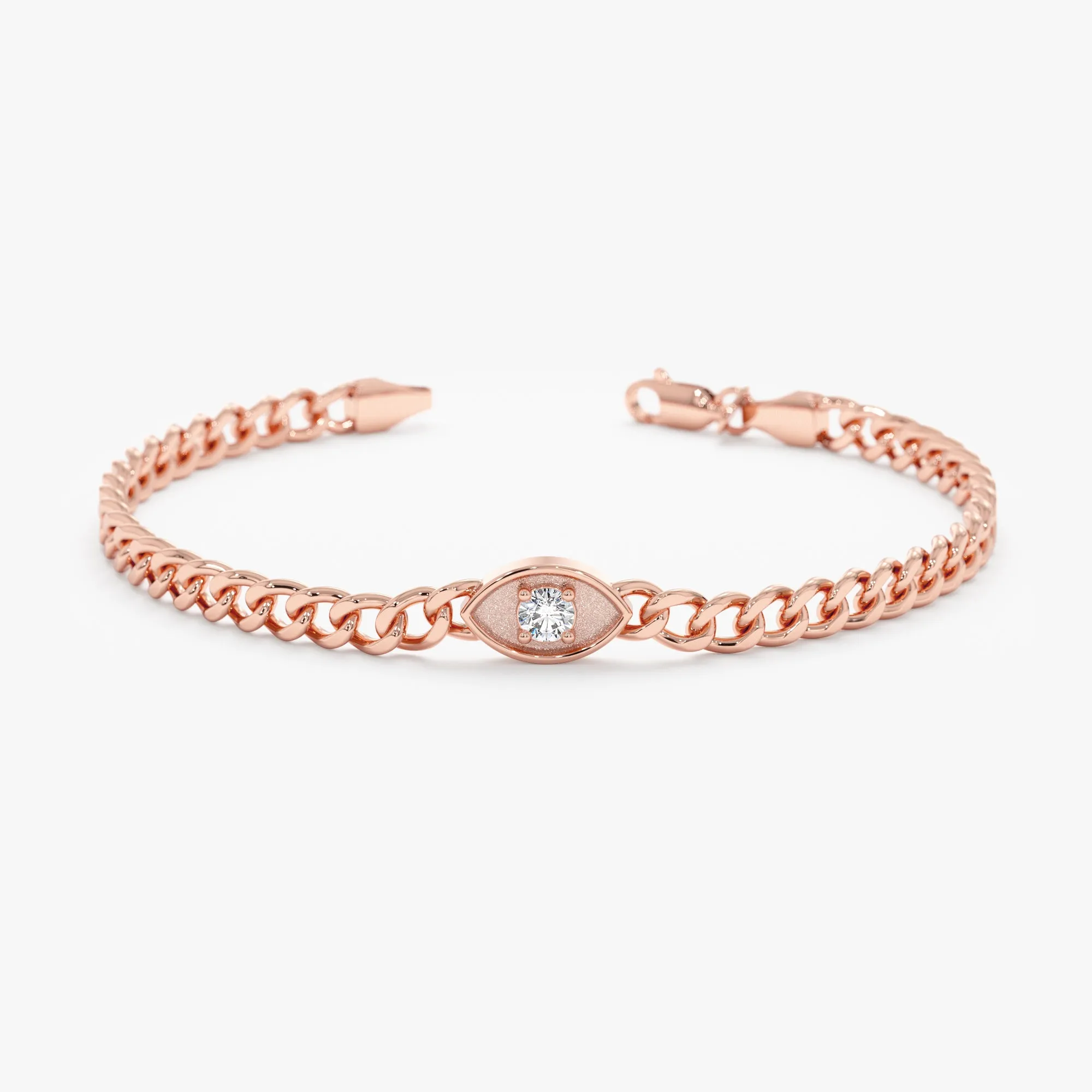 Bold Diamond Eye Cuban Chain Bracelet , Lisa SARAHELISE