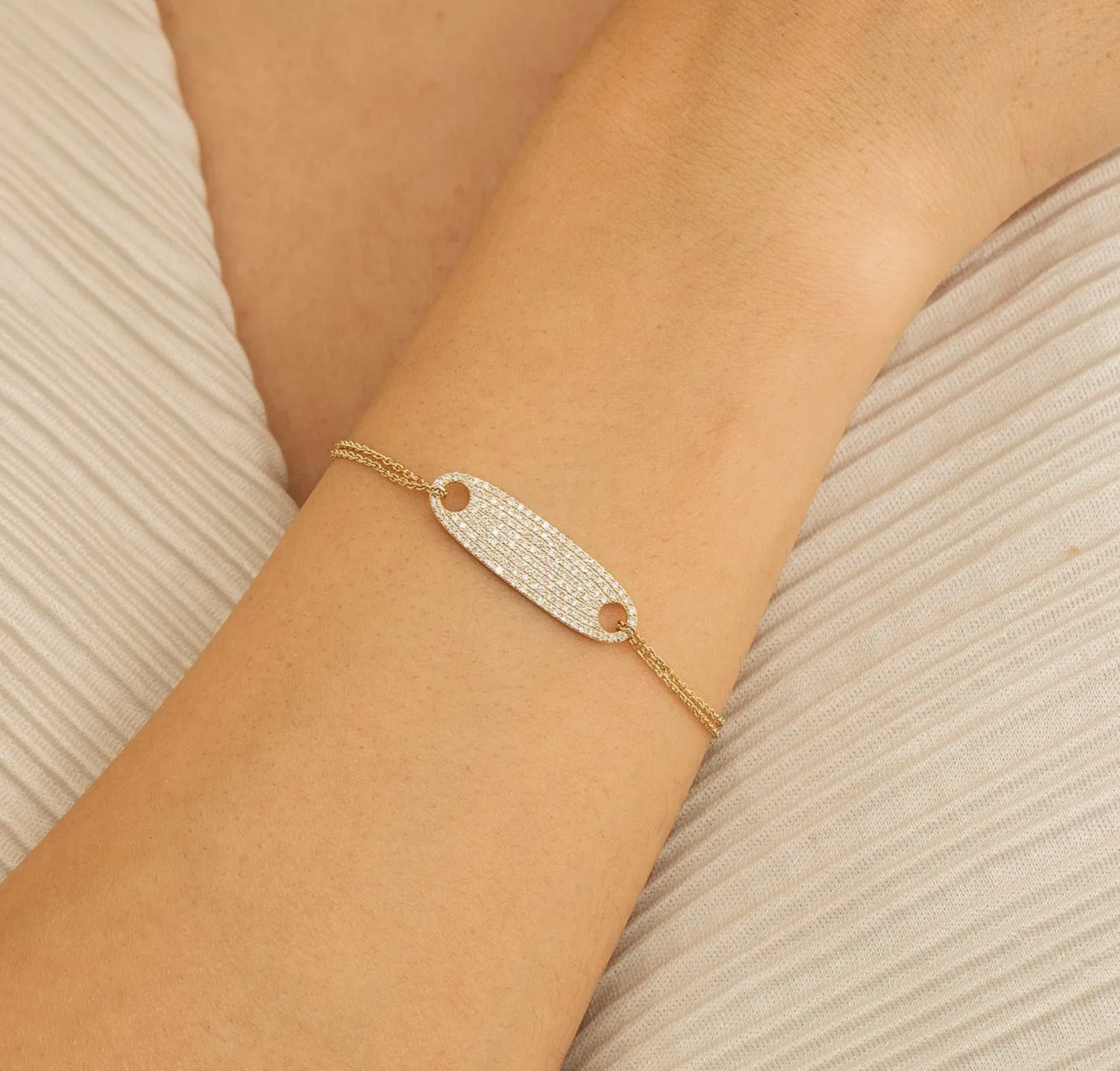 Bold Diamond ID Bracelet, Zelda SARAHELISE
