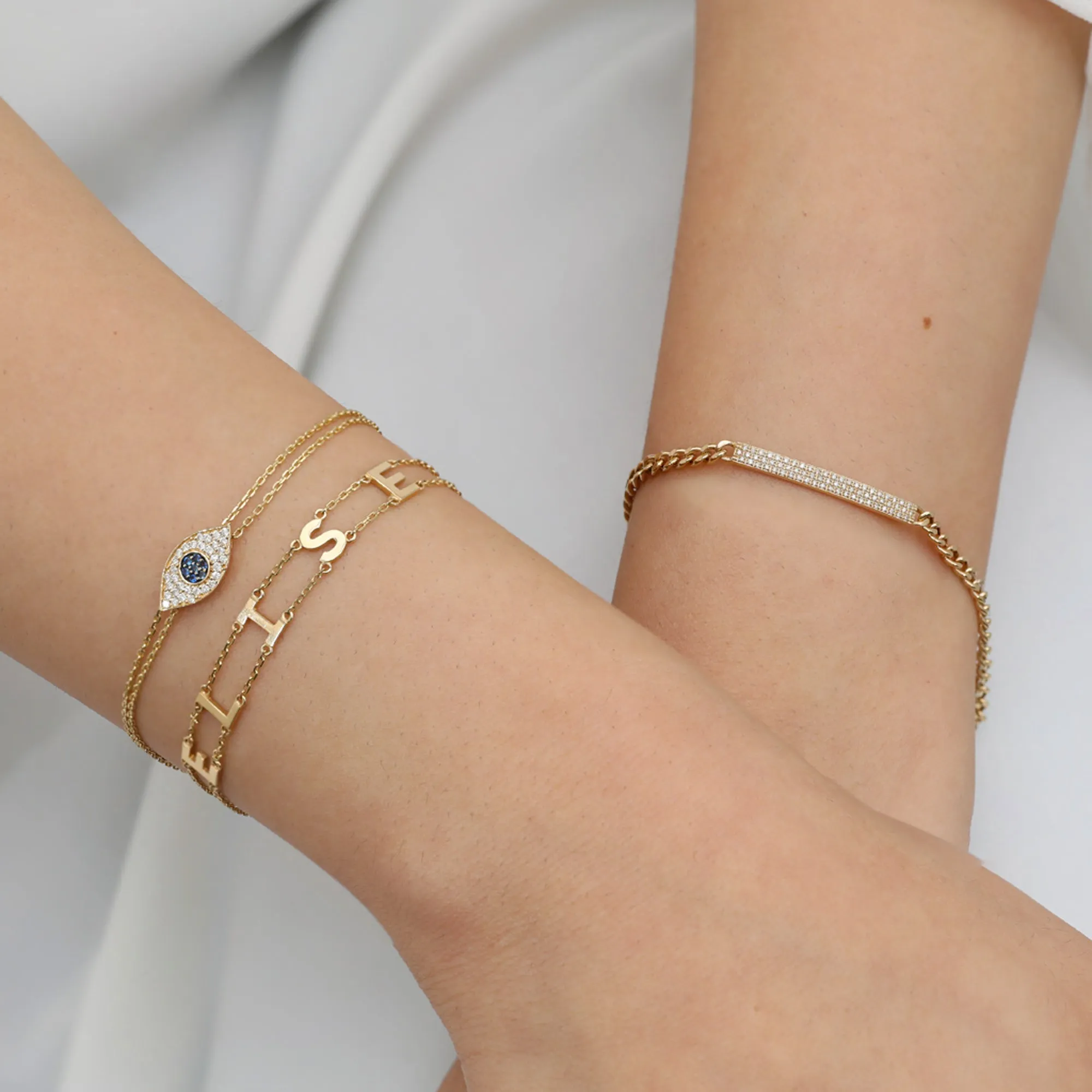 Bold Sapphire & Diamond Eye Bracelet, Elsie SARAHELISE