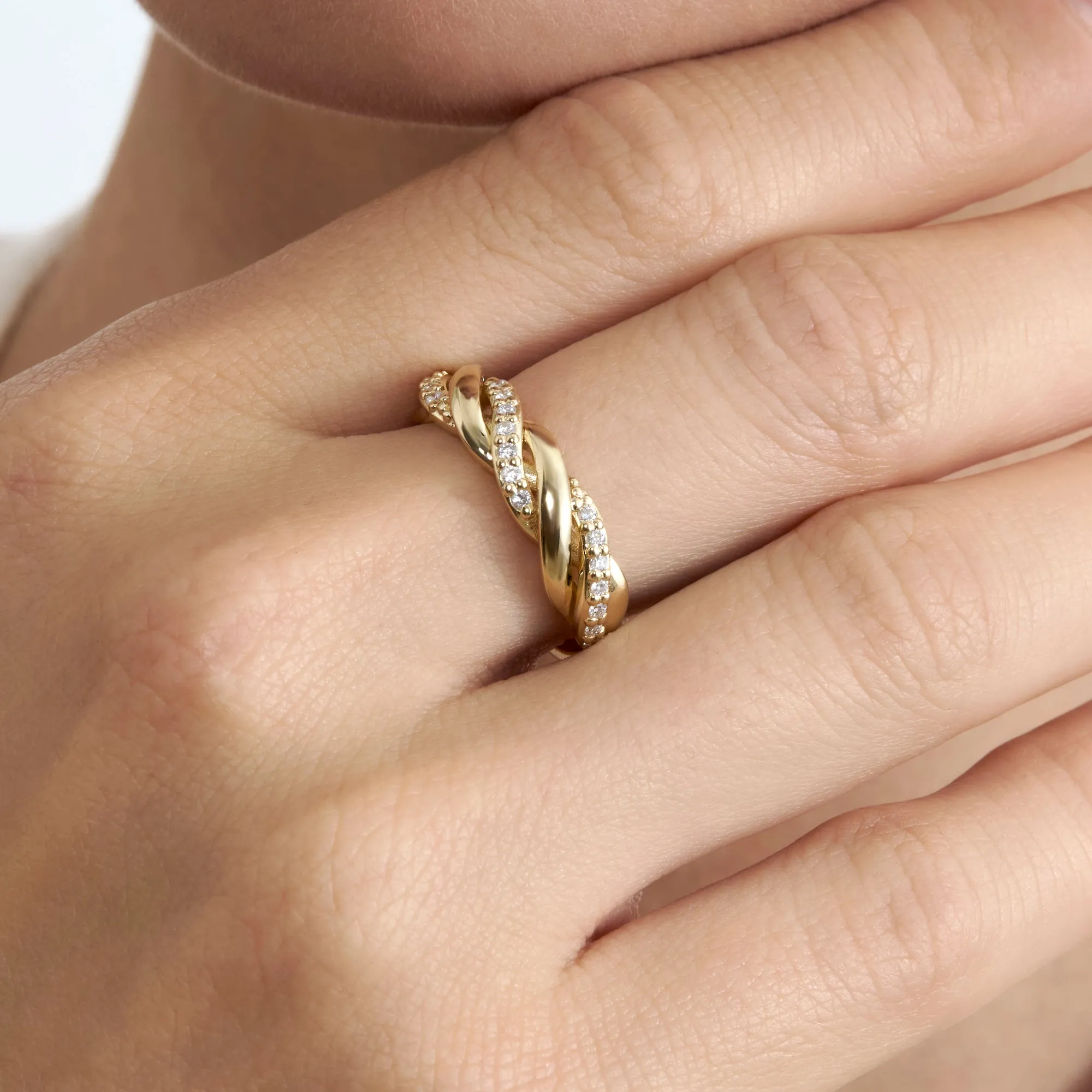 Bold Twisted Diamond Ring, Chava SARAHELISE