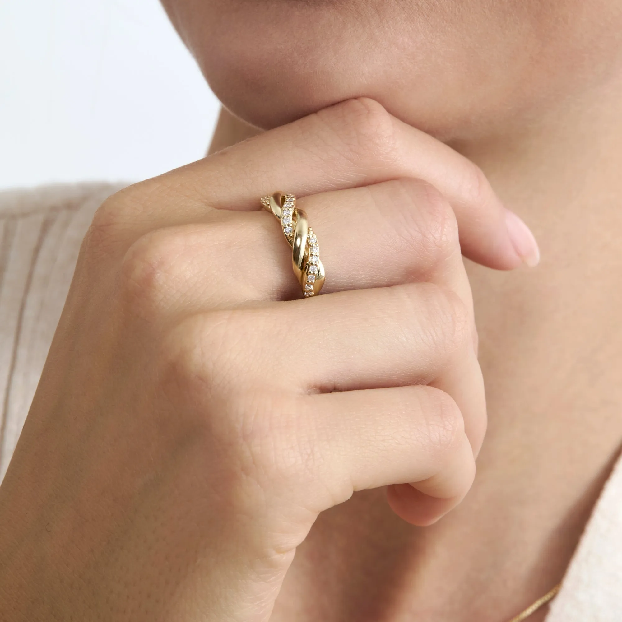 Bold Twisted Diamond Ring, Chava SARAHELISE