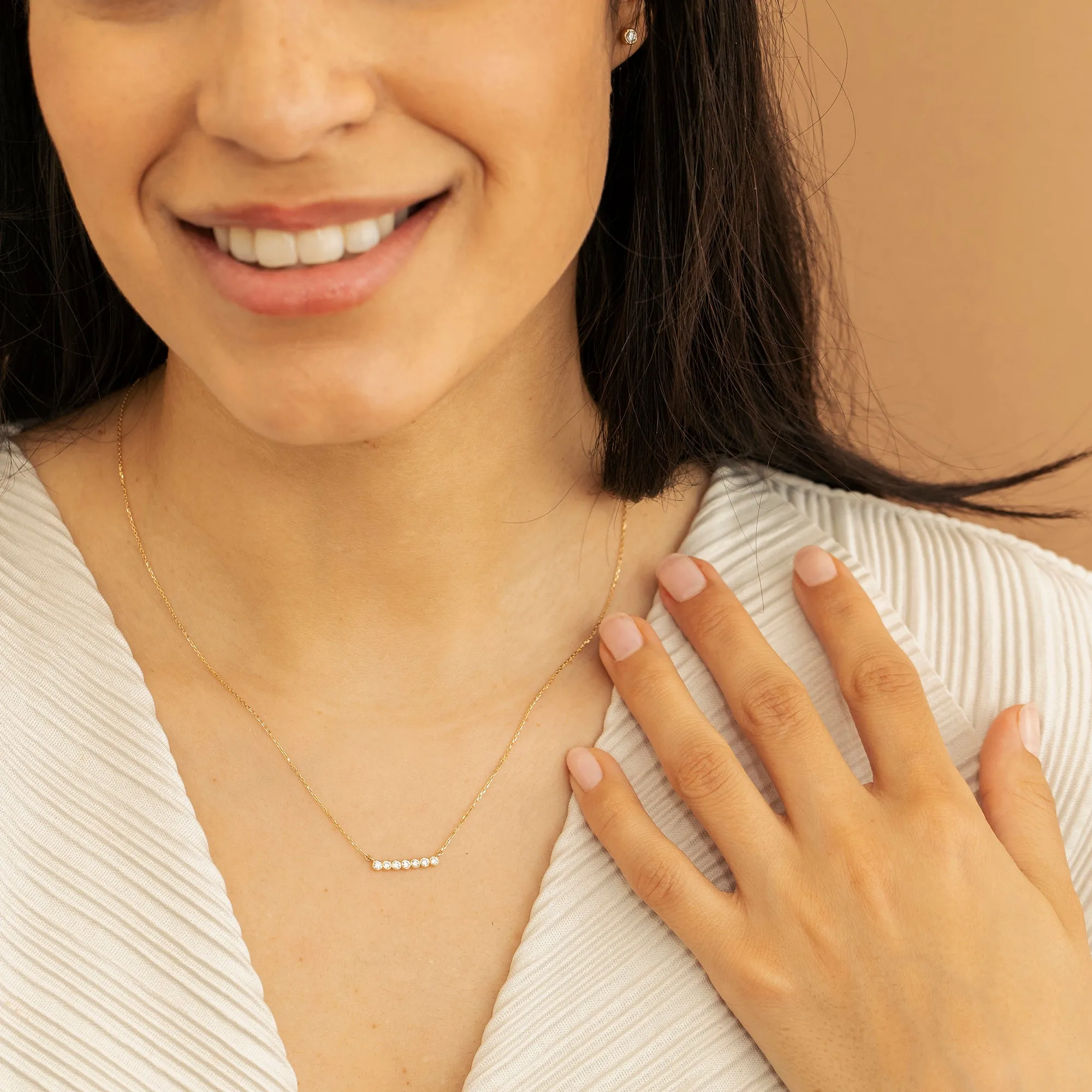 Bubble Bar Diamond Necklace, Camila SARAHELISE