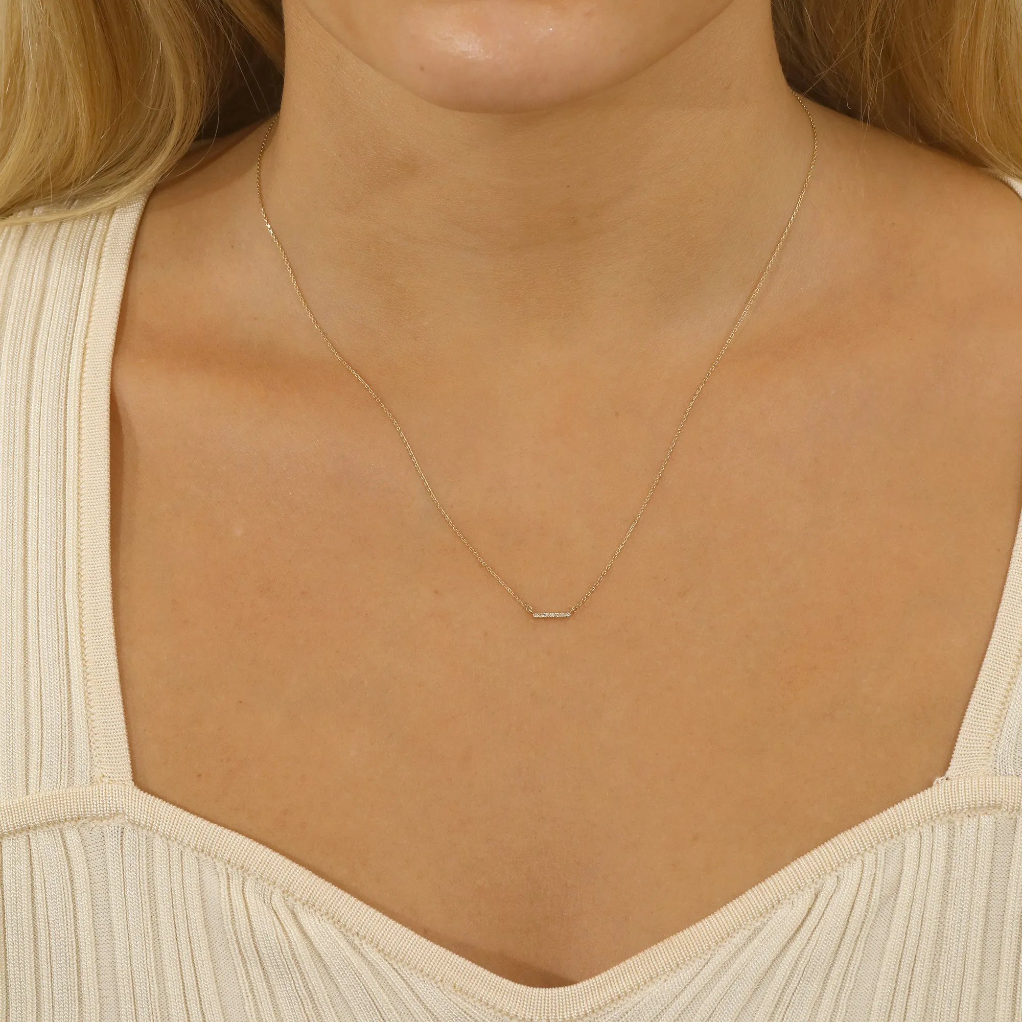 Bubble Bar Diamond Necklace, Camila SARAHELISE