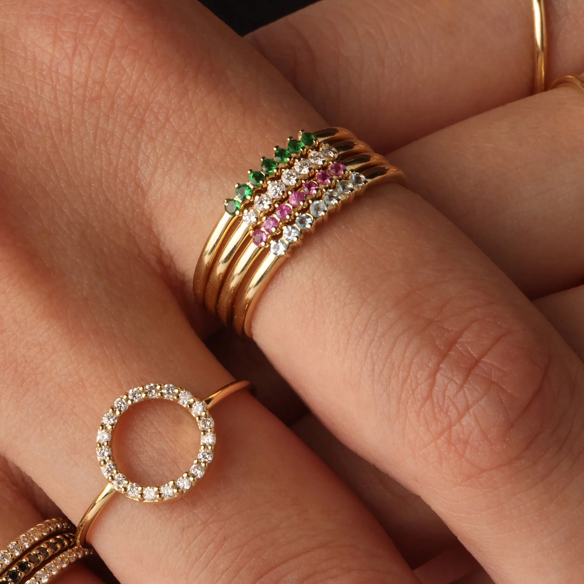 Bubbles 18K Gold Ring w. Diamonds