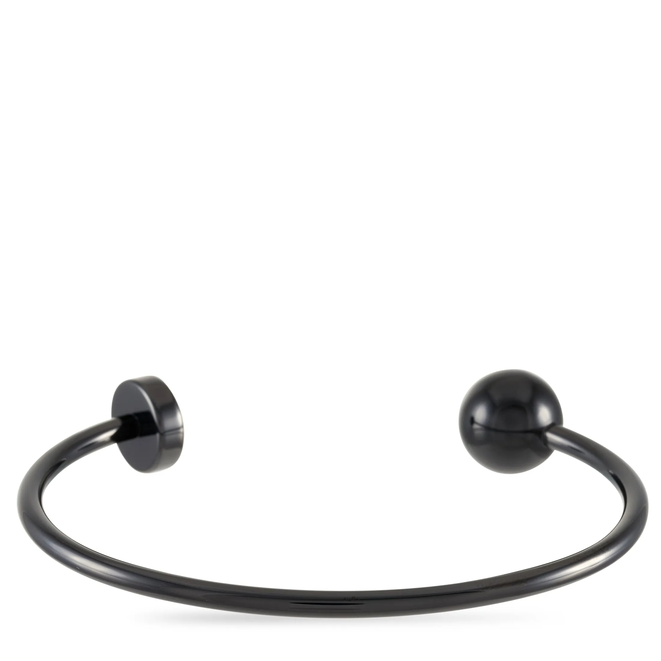 Calvin Klein Black PVD-Plated Stainless Steel Open Bangle Bracelet
