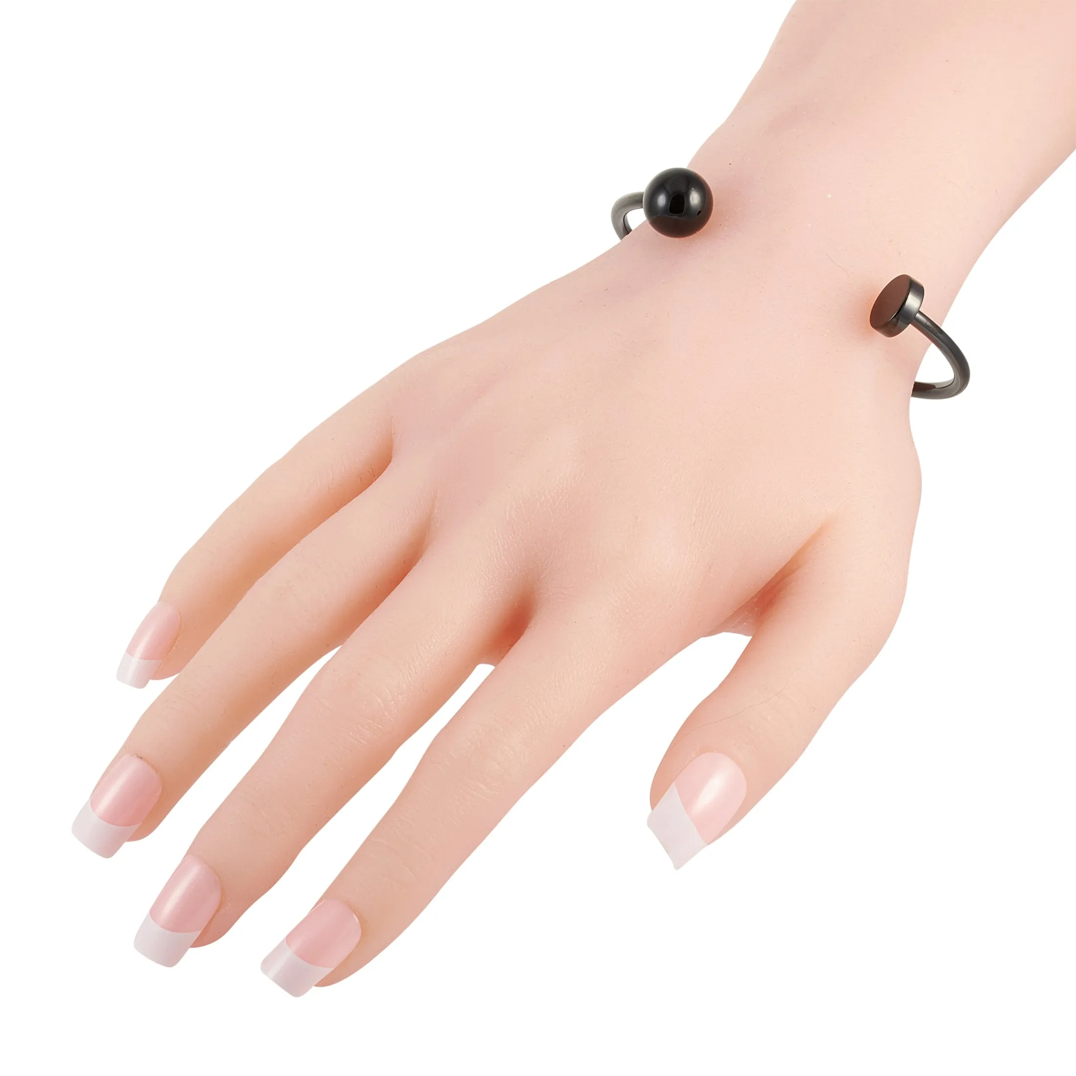 Calvin Klein Black PVD-Plated Stainless Steel Open Bangle Bracelet