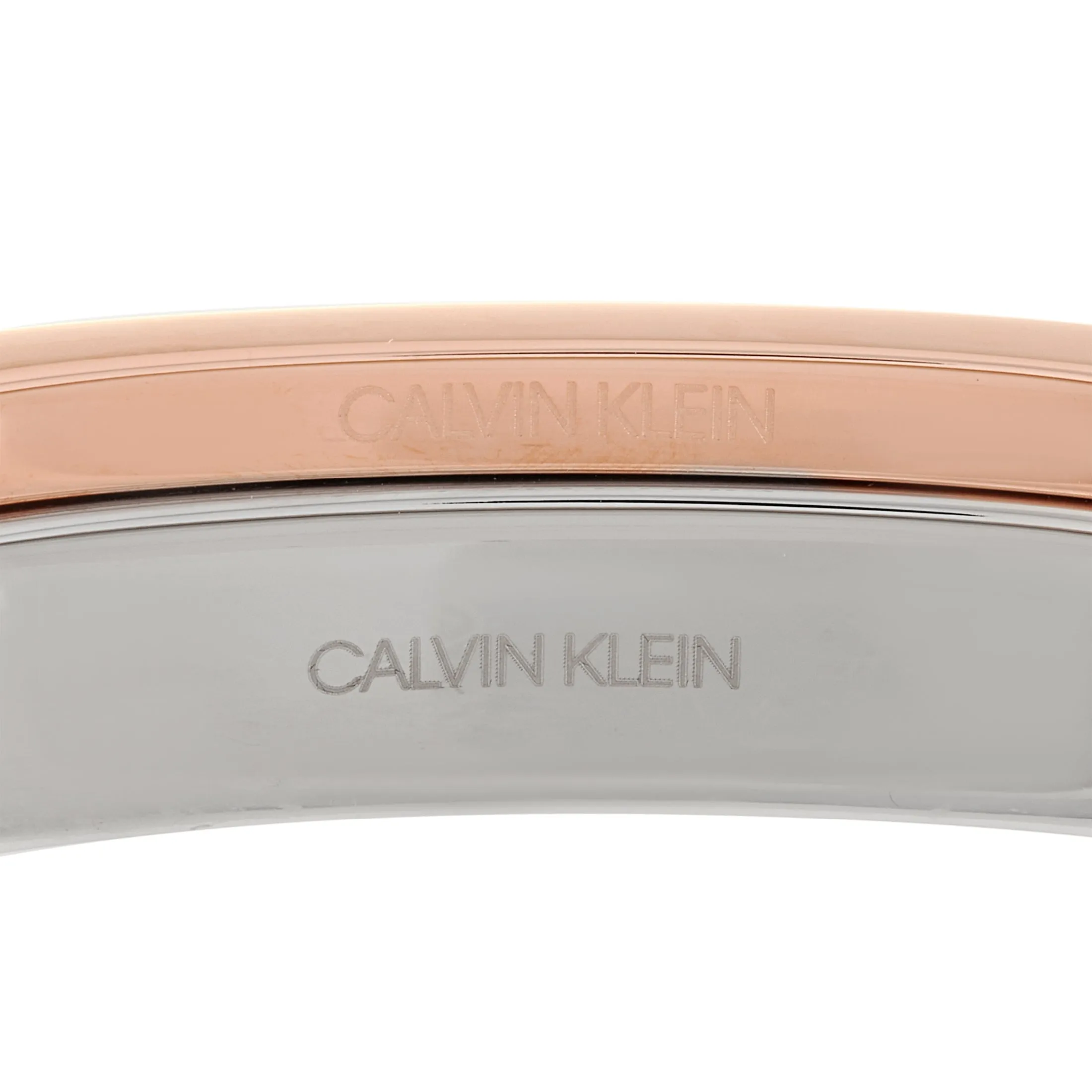 Calvin Klein Hook Stainless Steel Rose Gold PVD Closed Bangle Bracelet Set