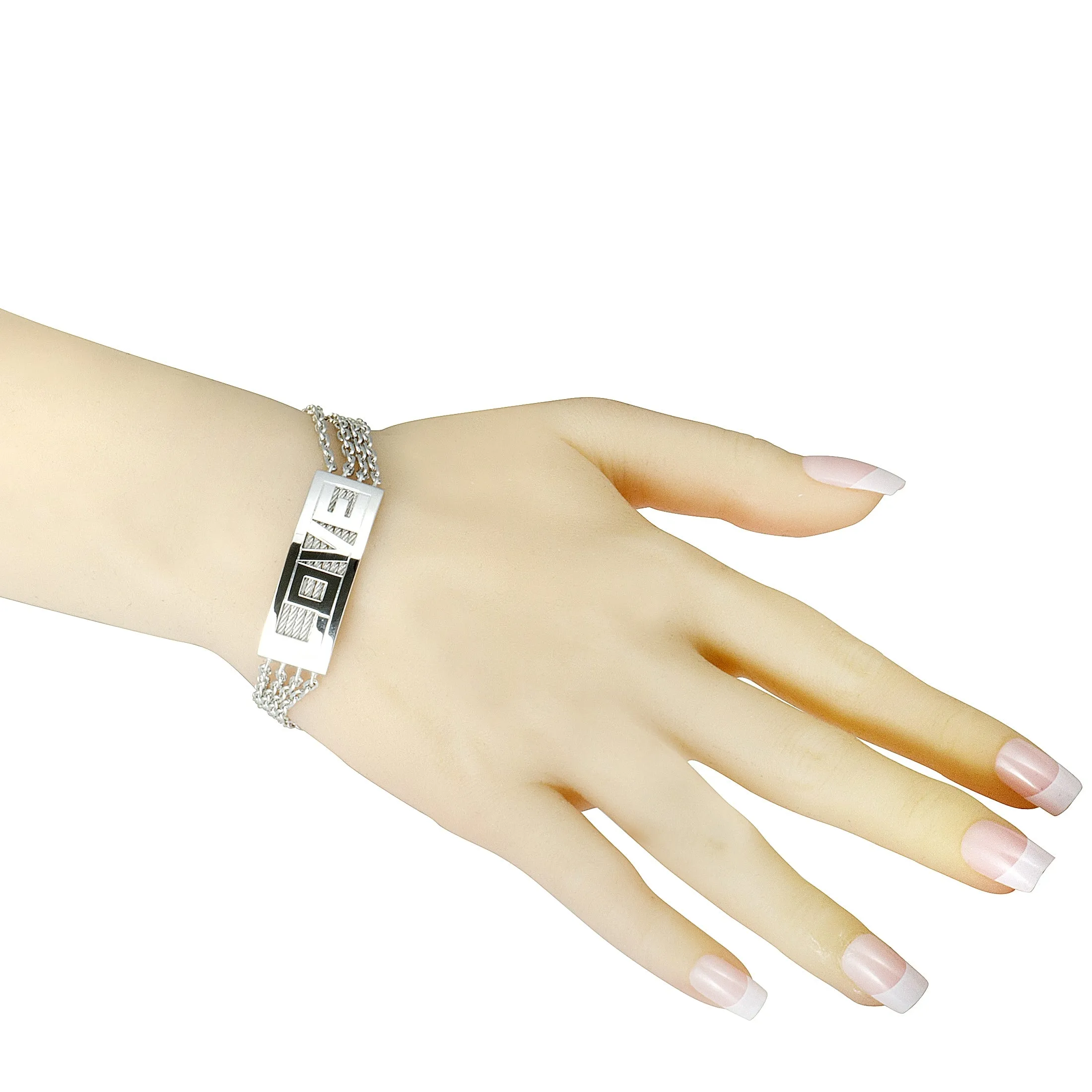 Charriol Forever Love Stainless Steel Bar Bracelet