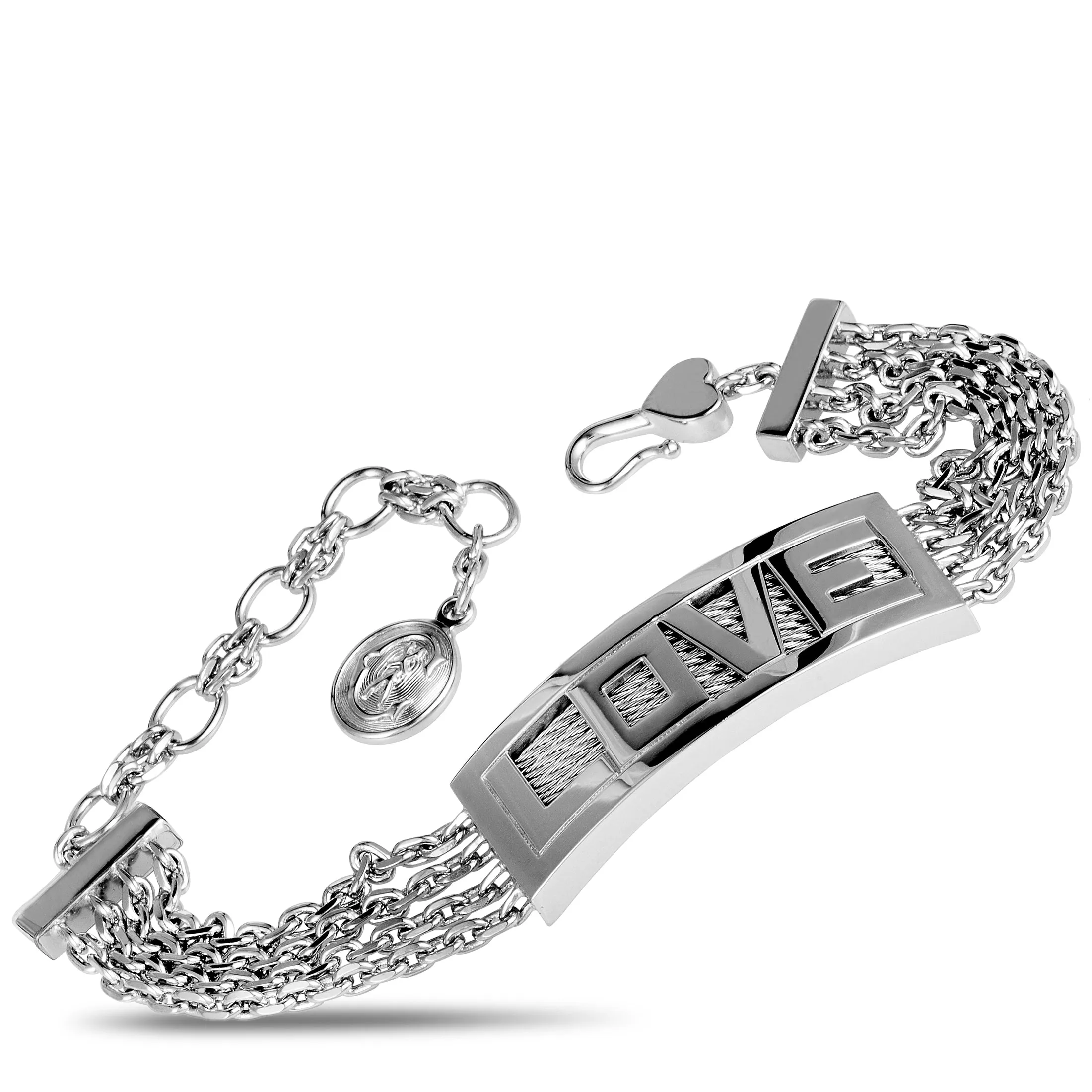 Charriol Forever Love Stainless Steel Bar Bracelet
