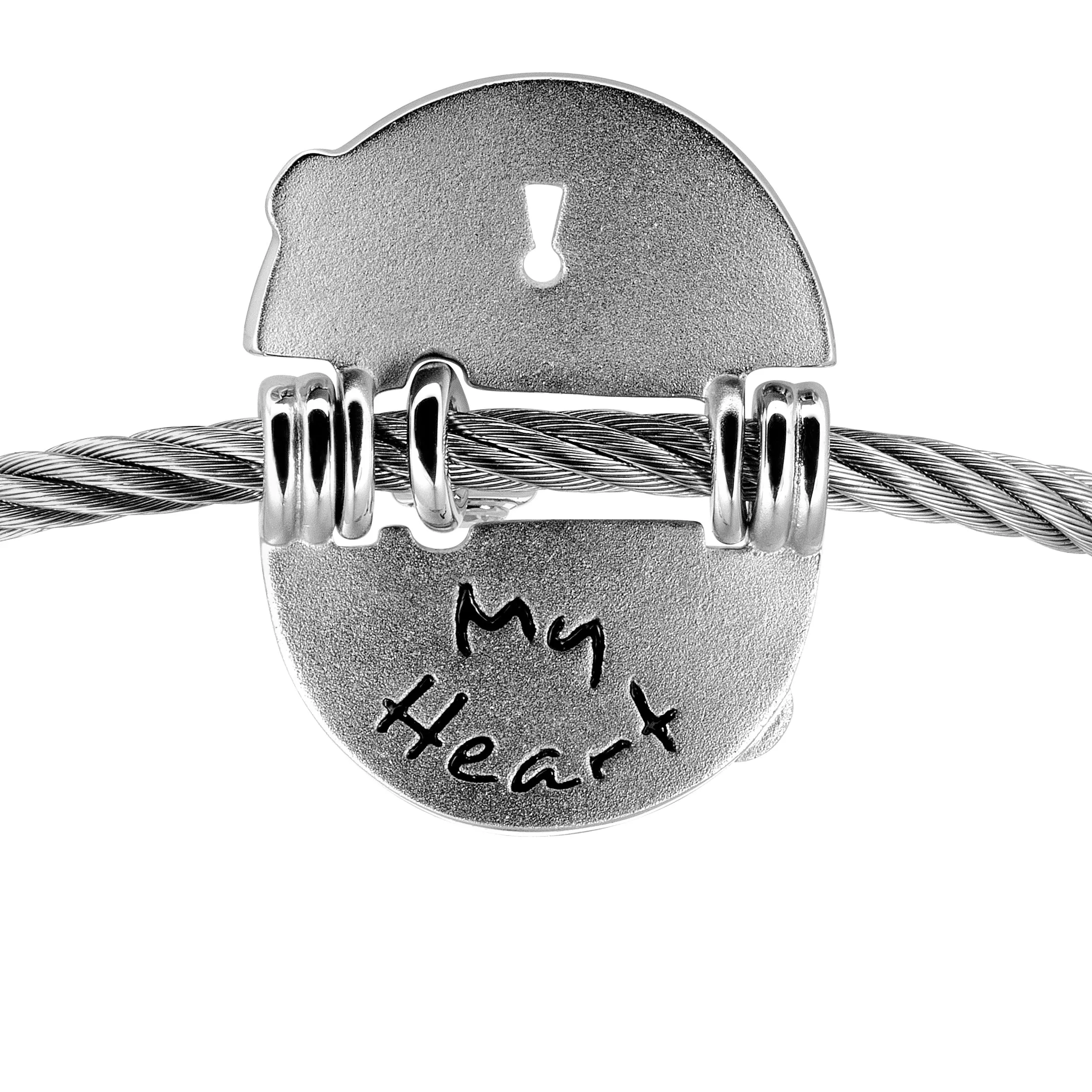 Charriol My Heart Sterling Silver and Cubic Zirconia Bangle Bracelet