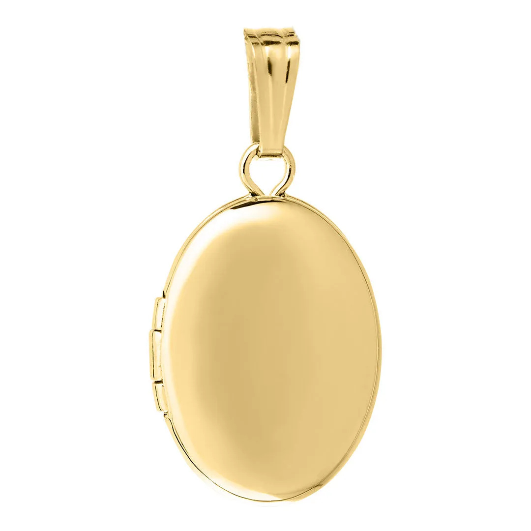 Child 14K Yellow Gold Oval Locket Necklace Croghans