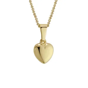 Child 14K Yellow Gold Puffy Heart Pendant Necklace Croghans