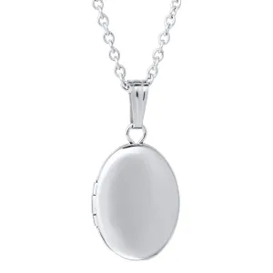 Child Sterling Silver Oval Locket Necklace Croghans