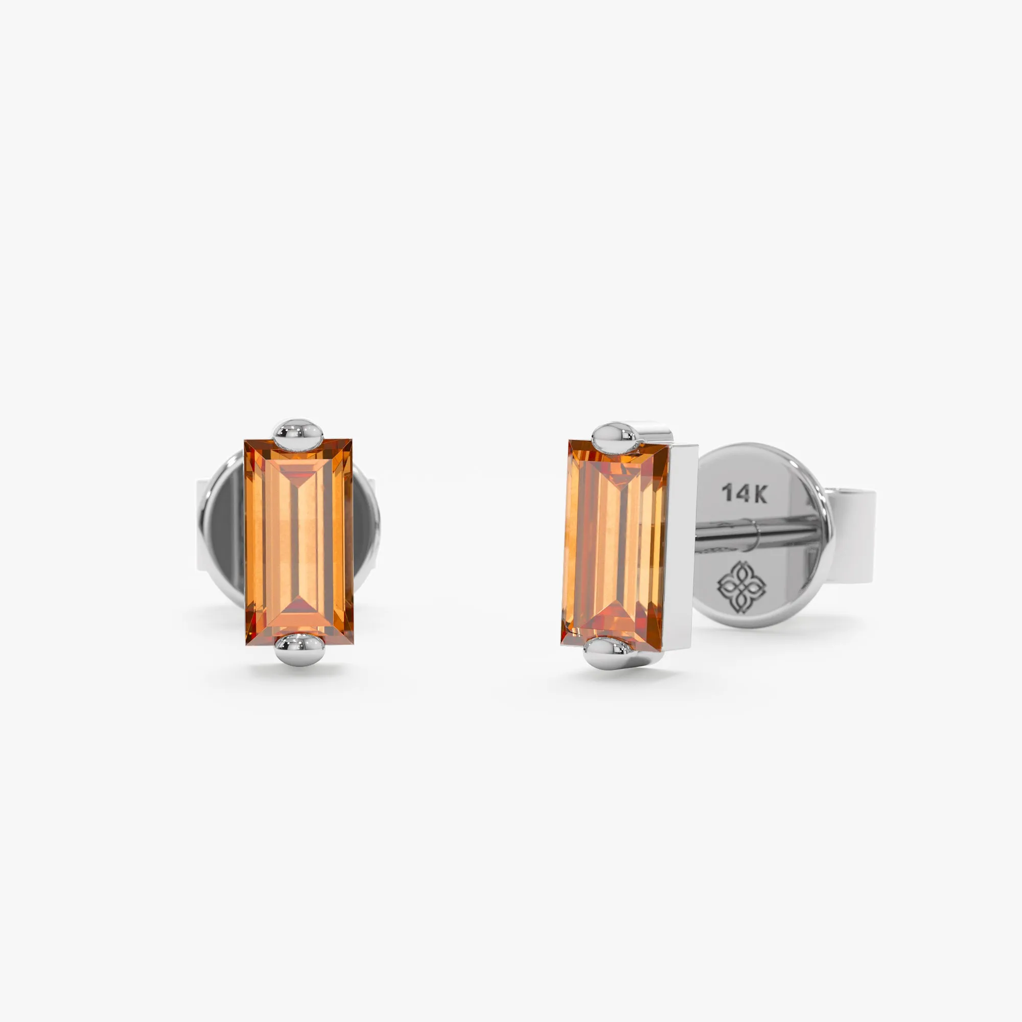 Citrine Baguette Stud Earrings, Lupita SARAHELISE