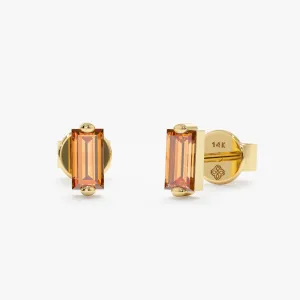 Citrine Baguette Stud Earrings, Lupita SARAHELISE