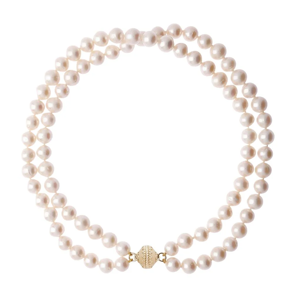 Clara Williams Classic Duet Pearl Double Strand Necklace Croghans