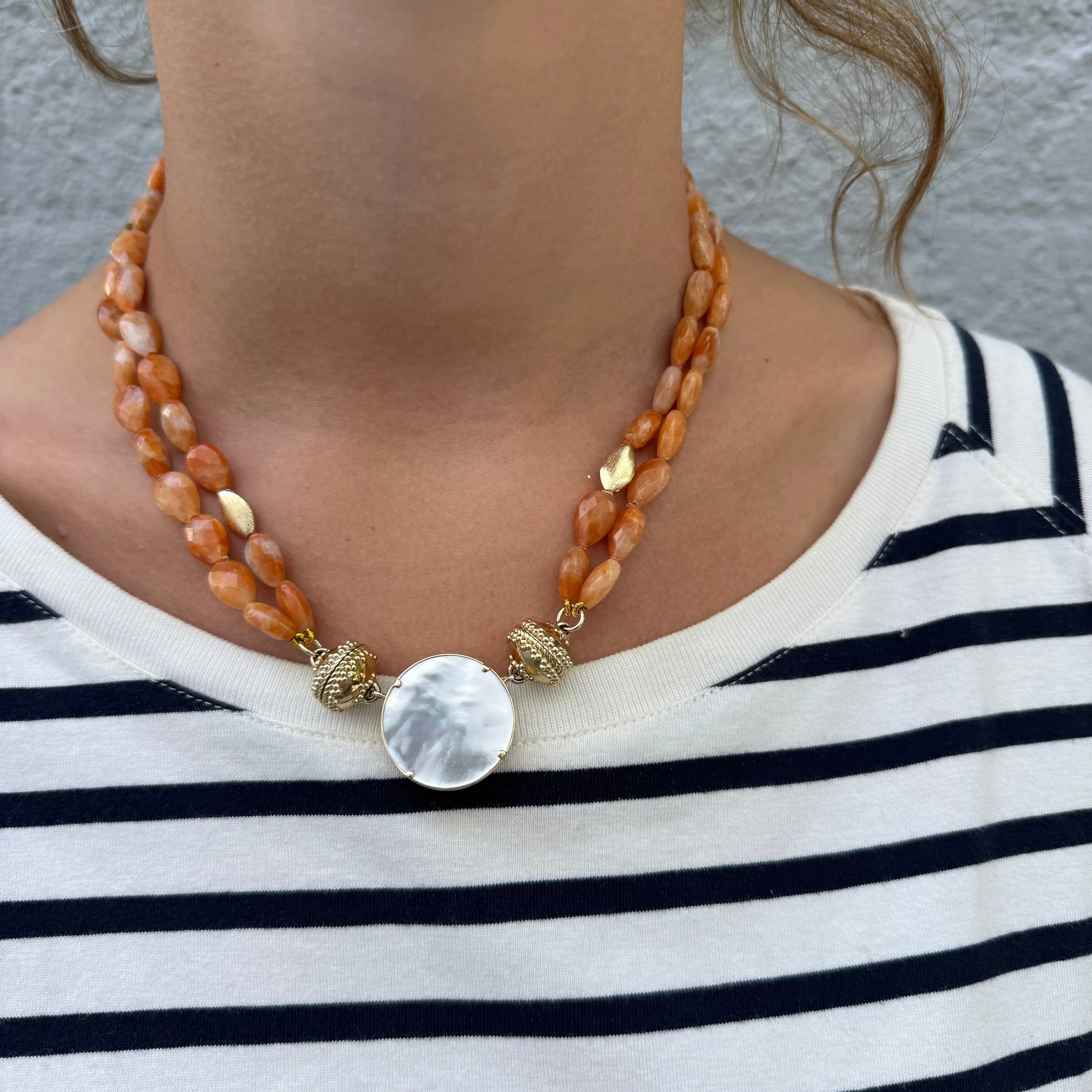 Clara Williams Gold Rush Orange Calcite Double-Strand Necklace Croghans