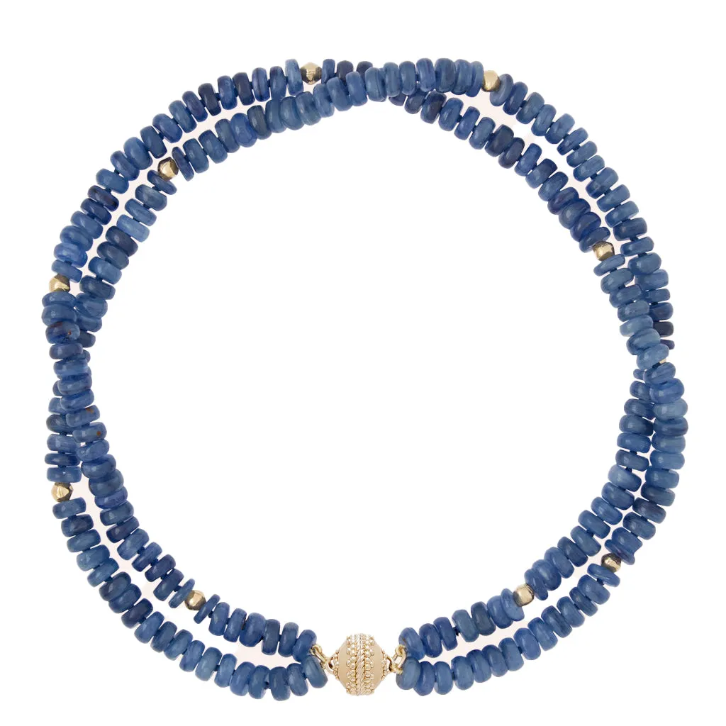 Clara Williams Peppercorn Kyanite 8mm Double Strand Necklace Croghans