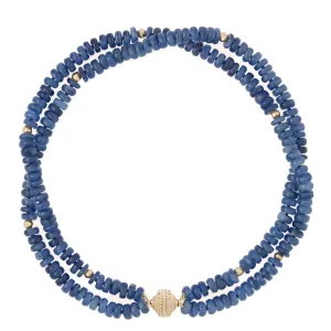 Clara Williams Peppercorn Kyanite 8mm Double Strand Necklace Croghans