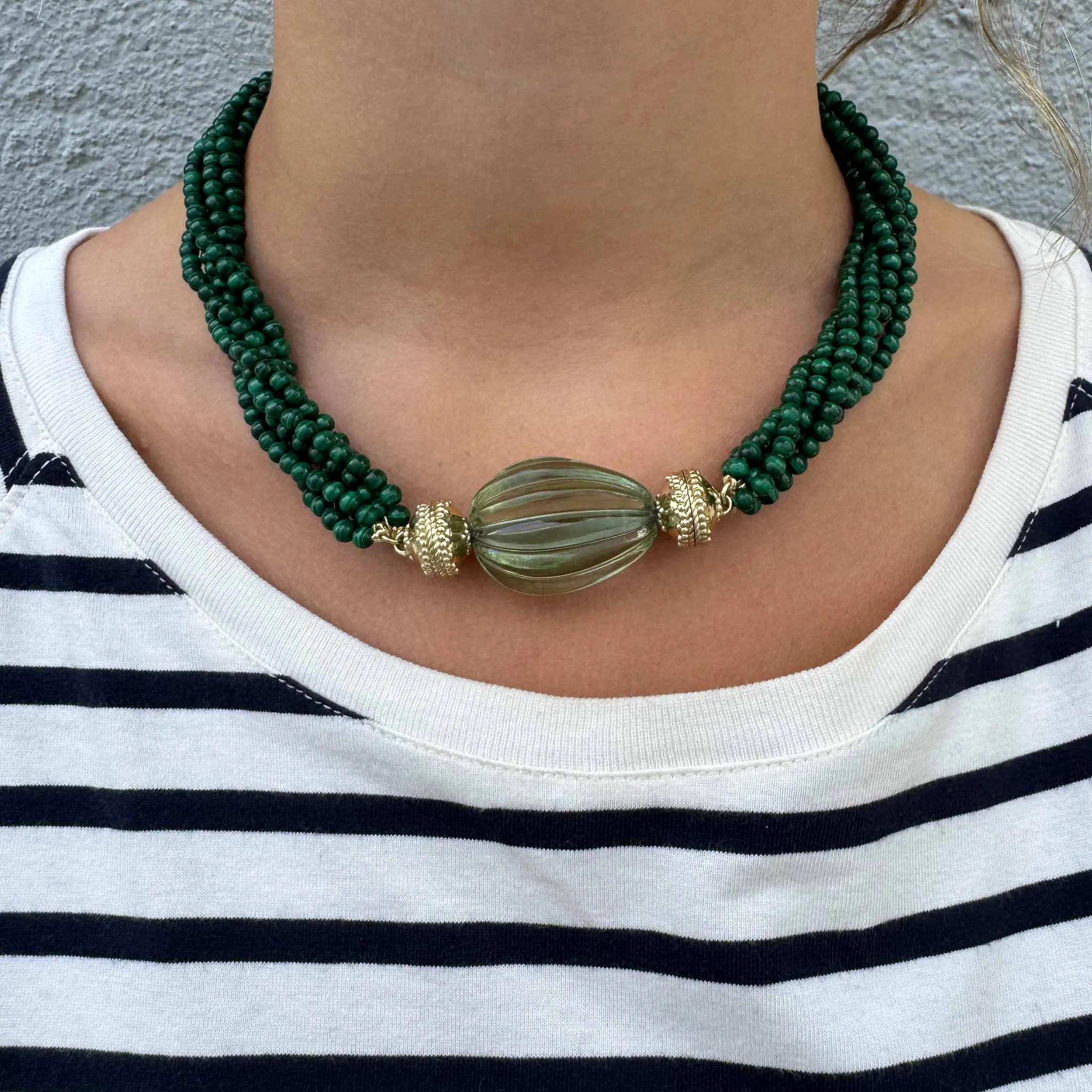 Clara Williams Victoire 4mm Malachite Multi-Strand Necklace Croghans
