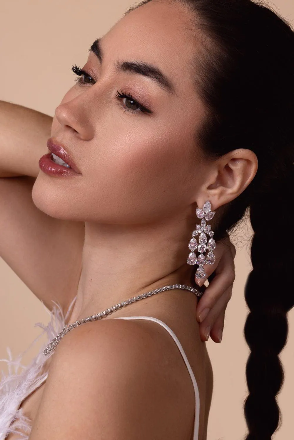 Cluster Pear Drop Earrings