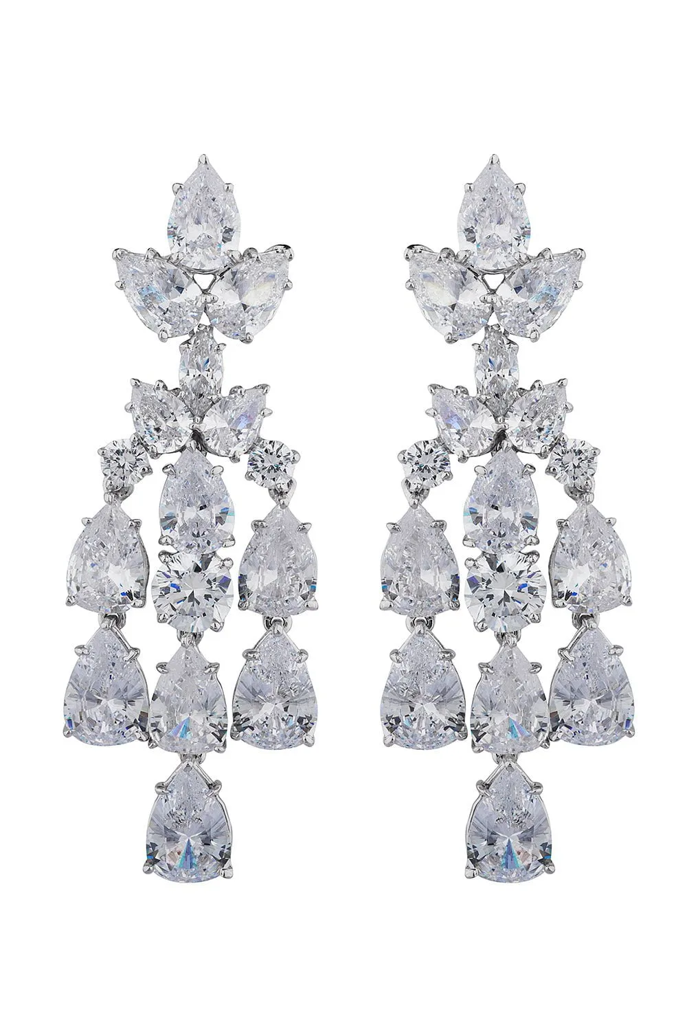 Cluster Pear Drop Earrings