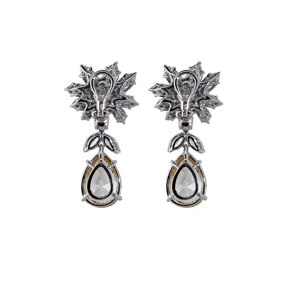 Cluster Pear Shape Drop Earrings