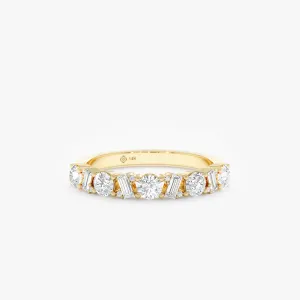 Cluster Set Round and Baguette Diamond Ring, Mesa SARAHELISE