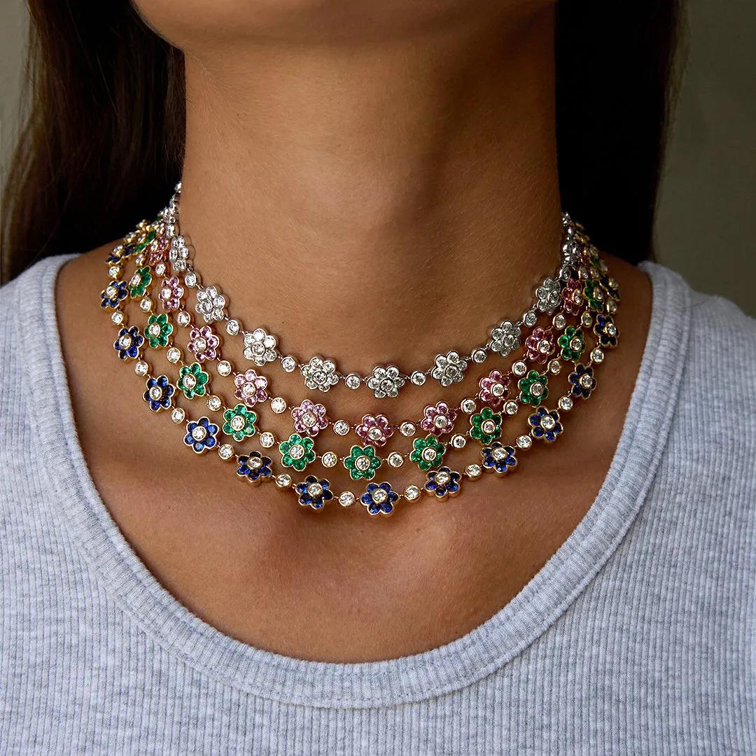 COLOMBIAN EMERALD AND DIAMOND FLORA CHOKER Anita Ko