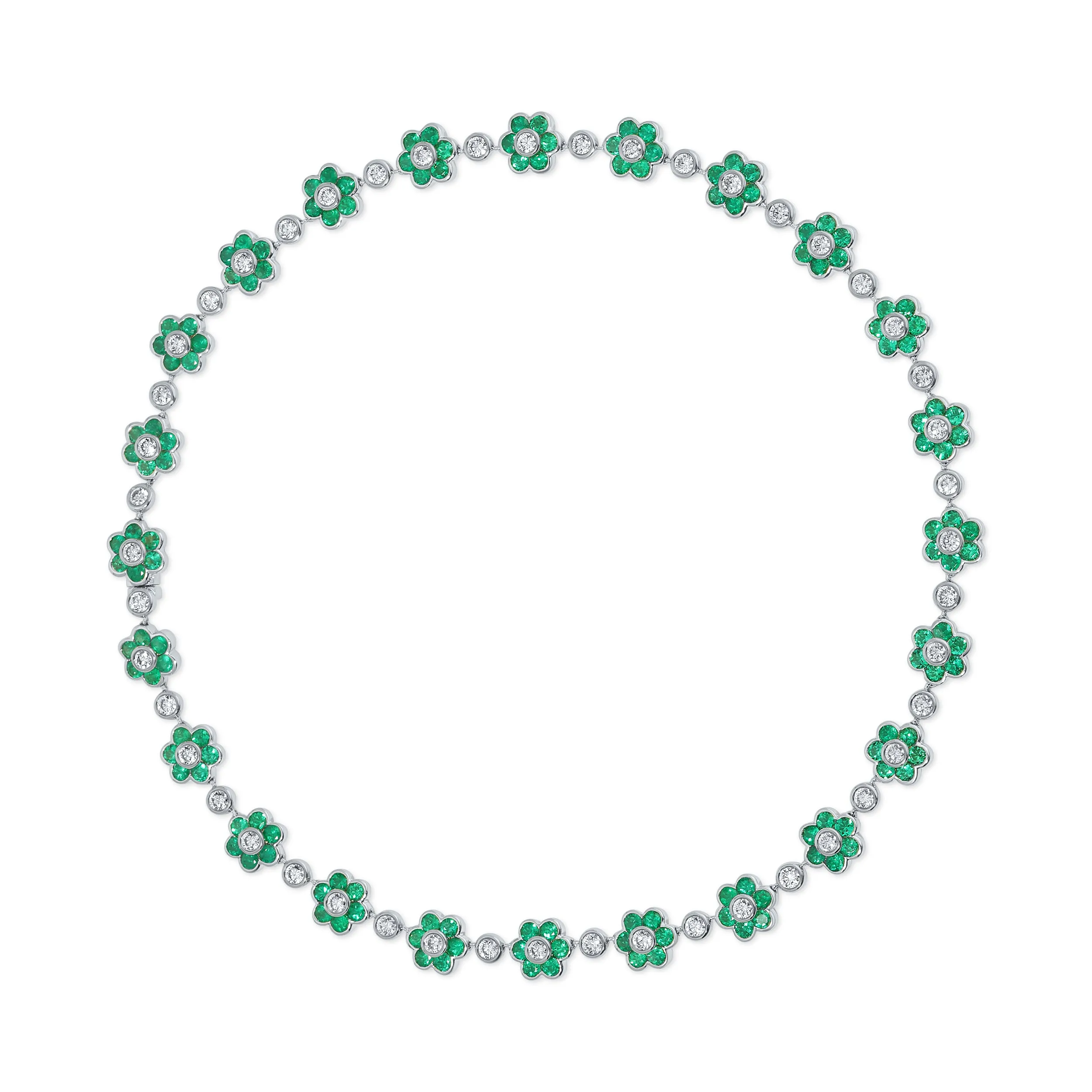 COLOMBIAN EMERALD AND DIAMOND FLORA CHOKER Anita Ko