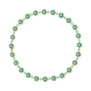 COLOMBIAN EMERALD AND DIAMOND FLORA CHOKER Anita Ko