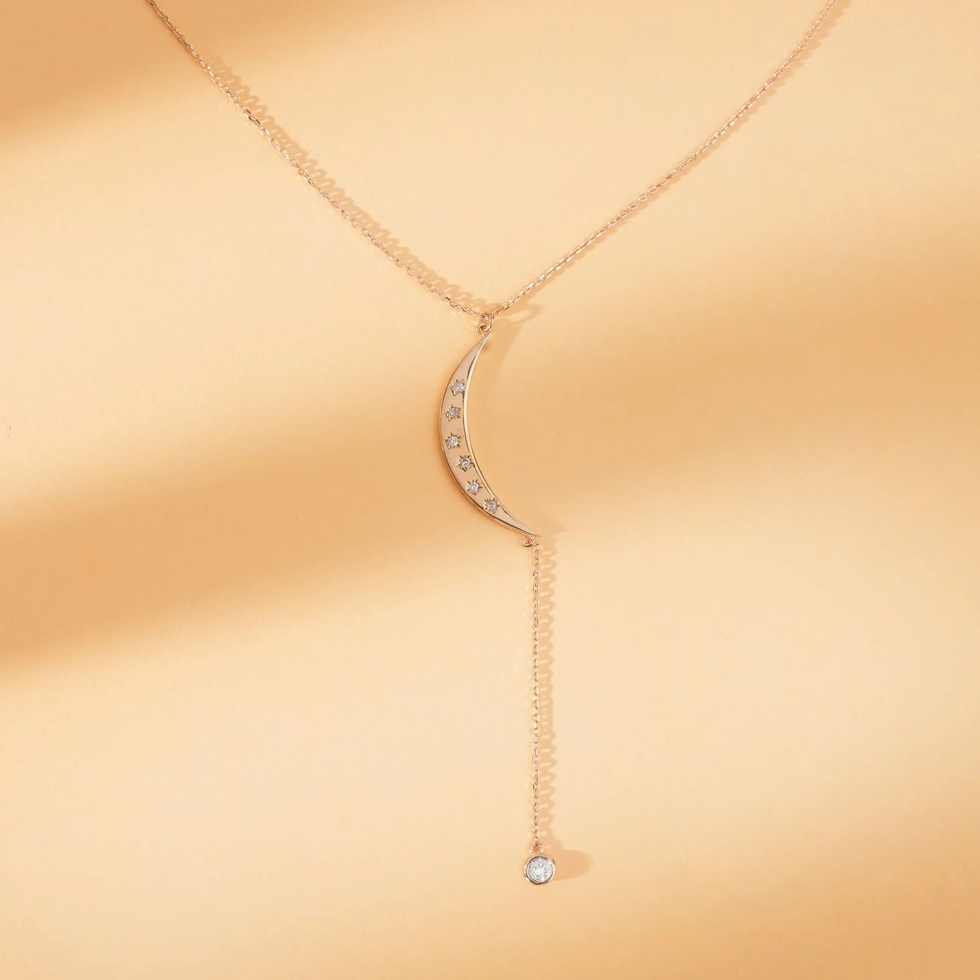 Crescent Diamond Lariat Necklace, Tarja SARAHELISE