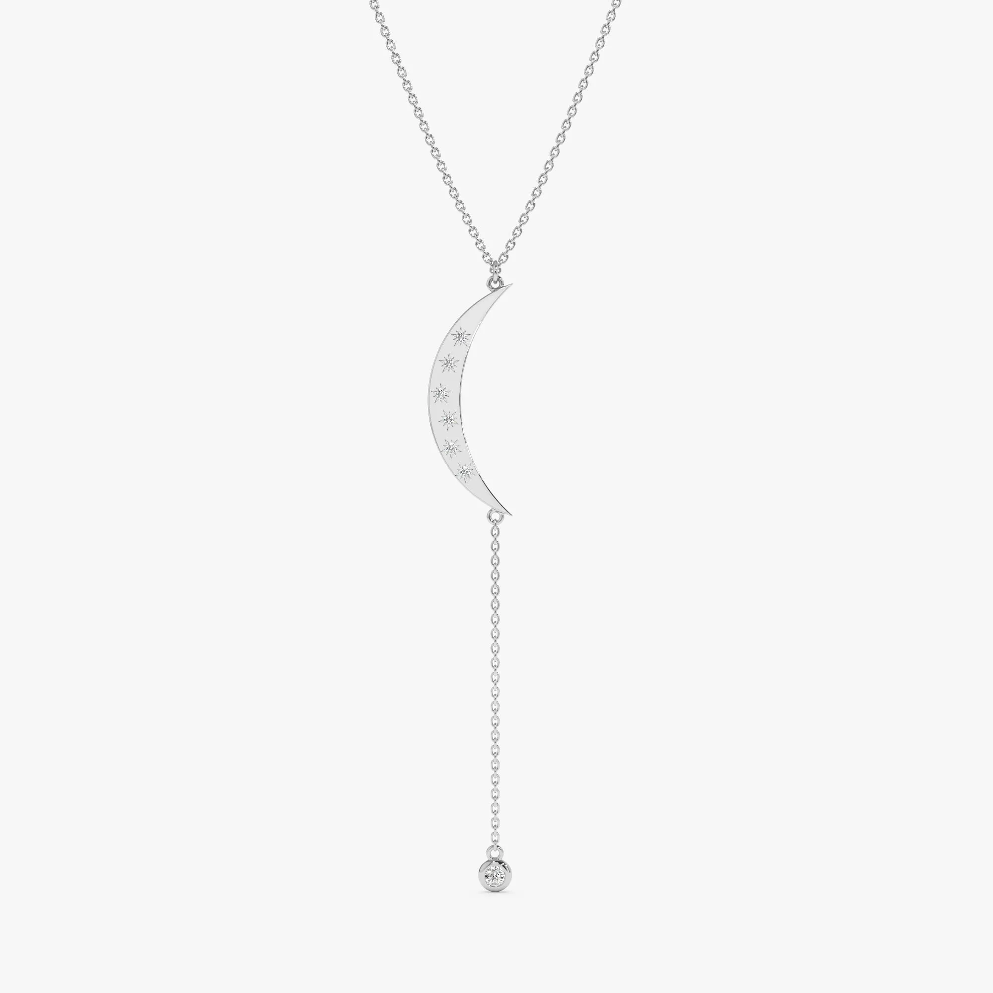 Crescent Diamond Lariat Necklace, Tarja SARAHELISE